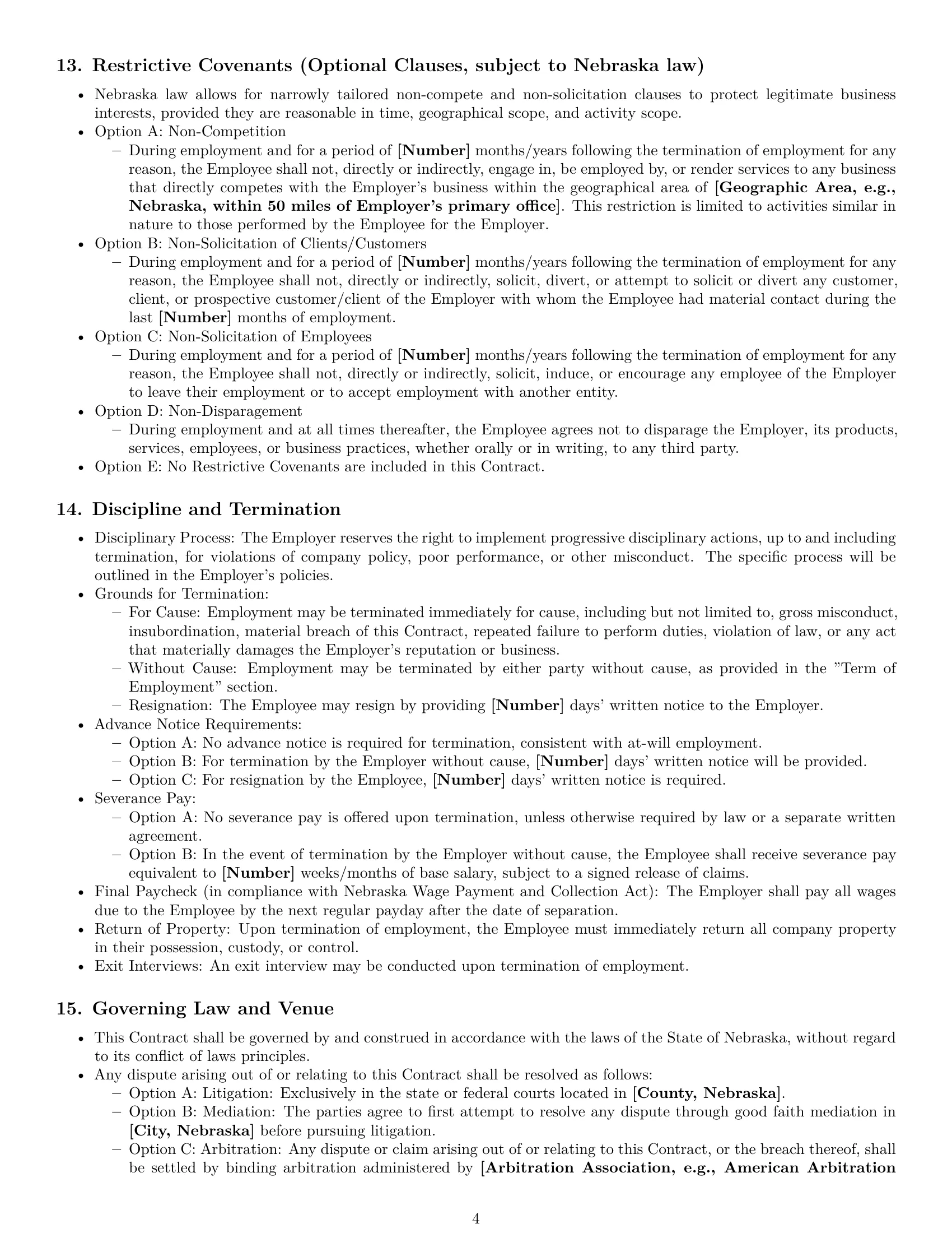 Preview page 4 of Pro Nebraska employment contract template
