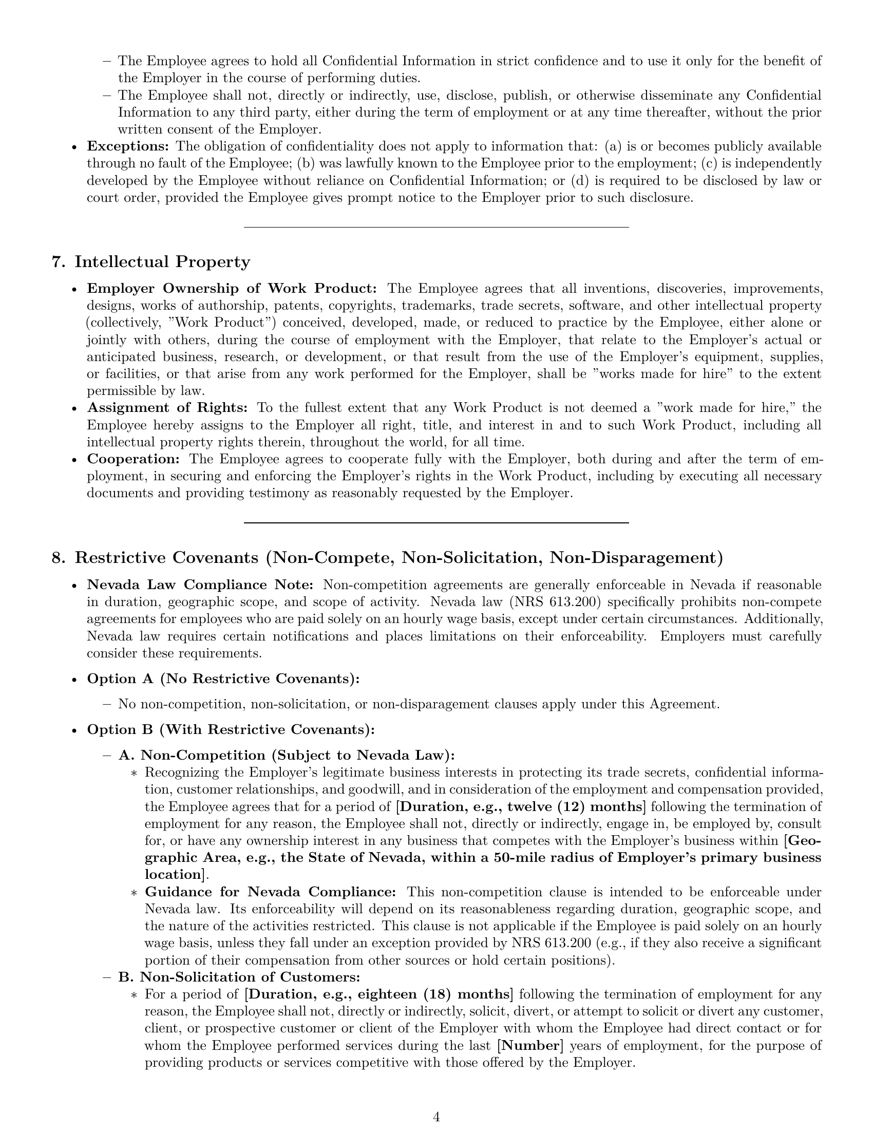 Preview page 4 of Pro Nevada employment contract template