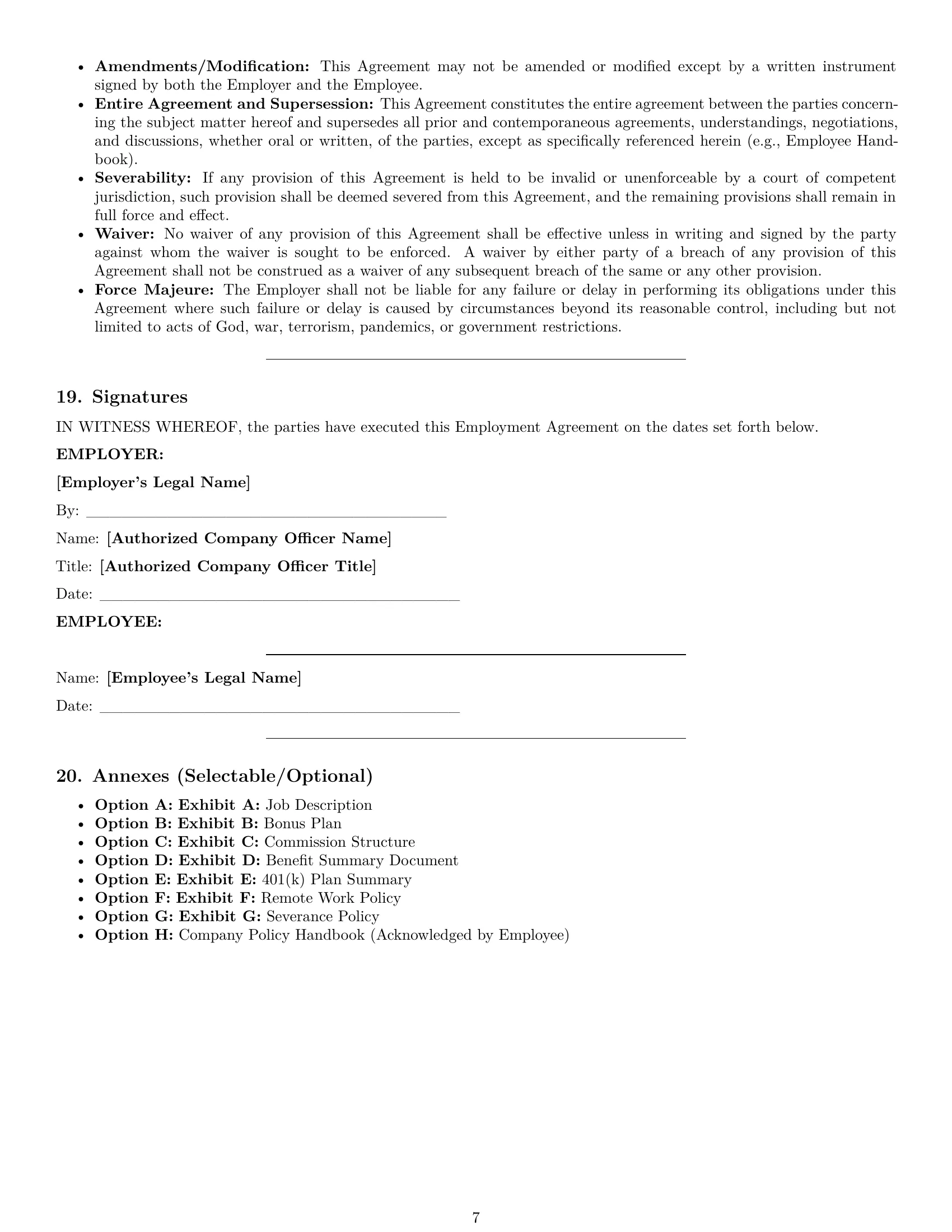 Preview page 7 of Pro New Hampshire employment contract template