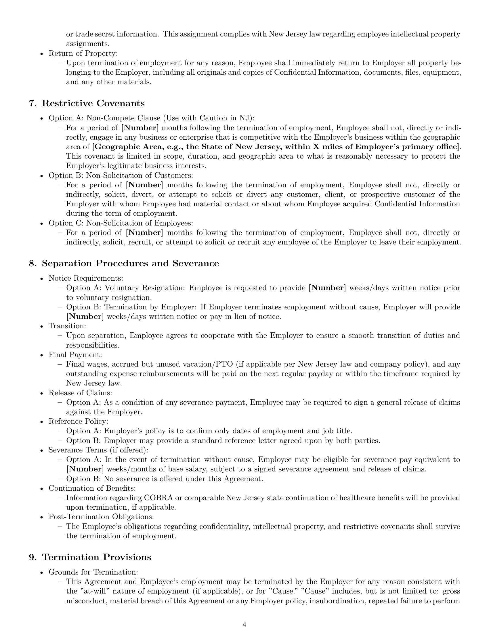 Preview page 4 of Pro New Jersey employment contract template