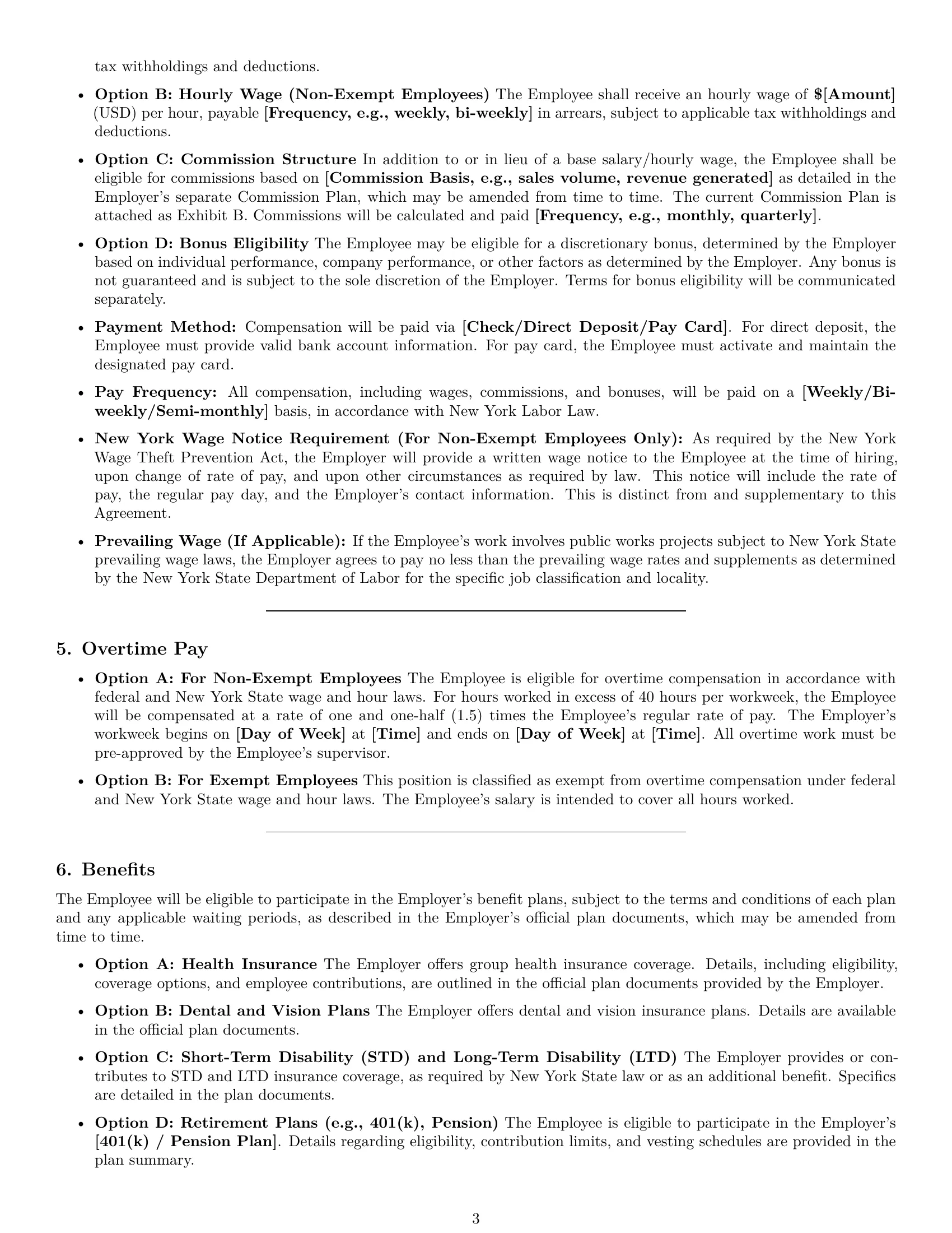 Preview page 3 of Pro New York employment contract template