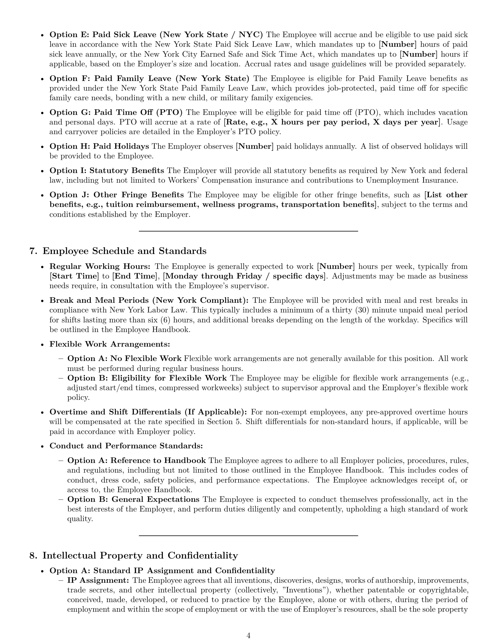 Preview page 4 of Pro New York employment contract template