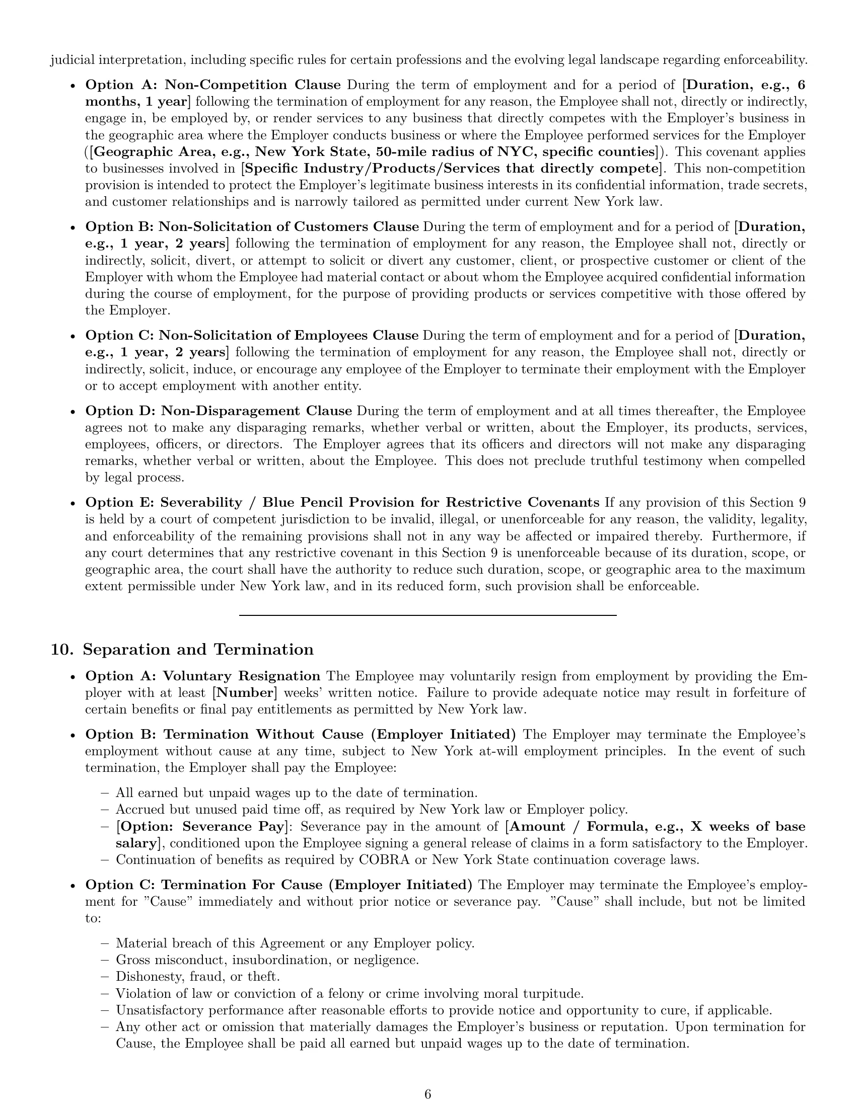 Preview page 6 of Pro New York employment contract template