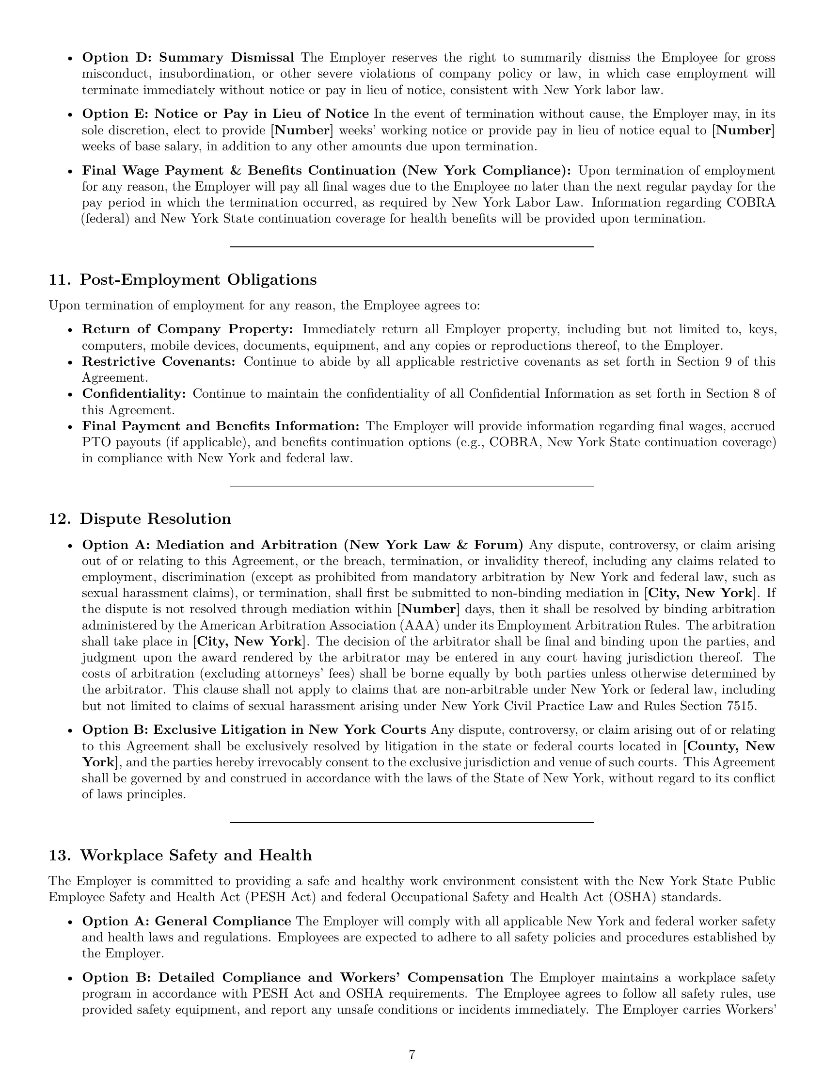 Preview page 7 of Pro New York employment contract template