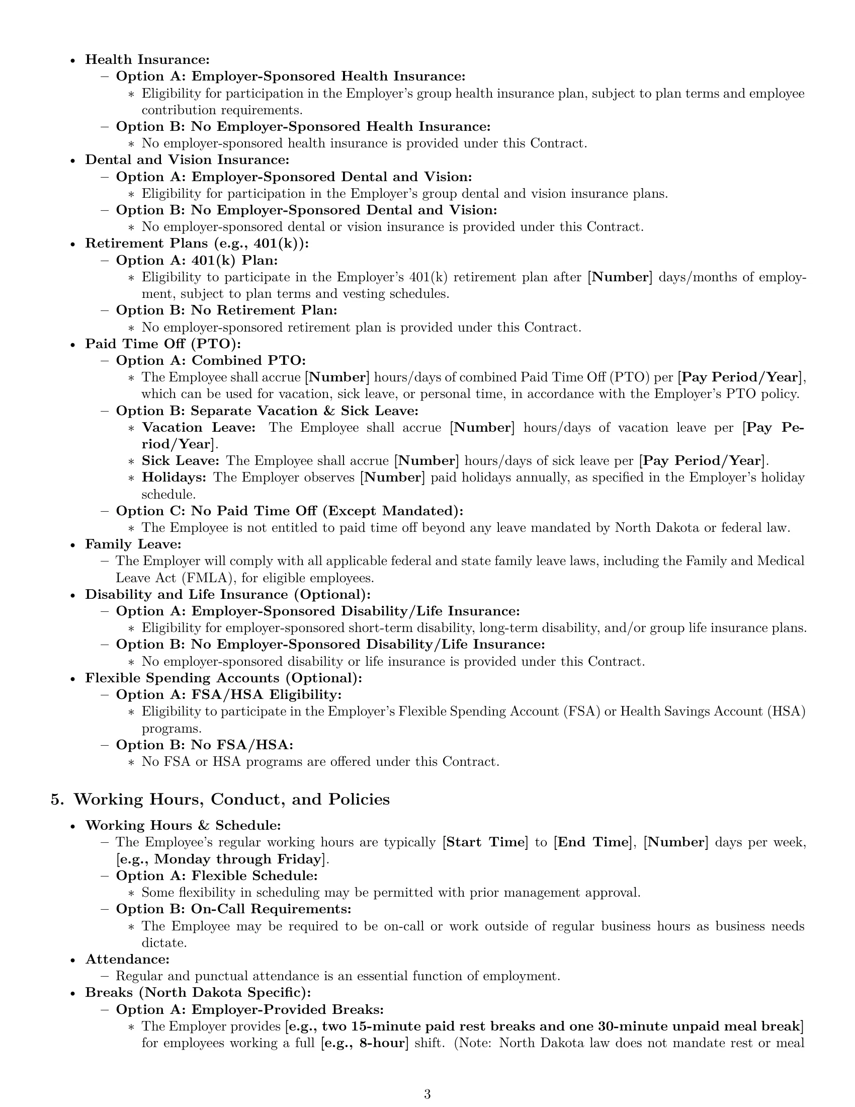 Preview page 3 of Pro North Dakota employment contract template