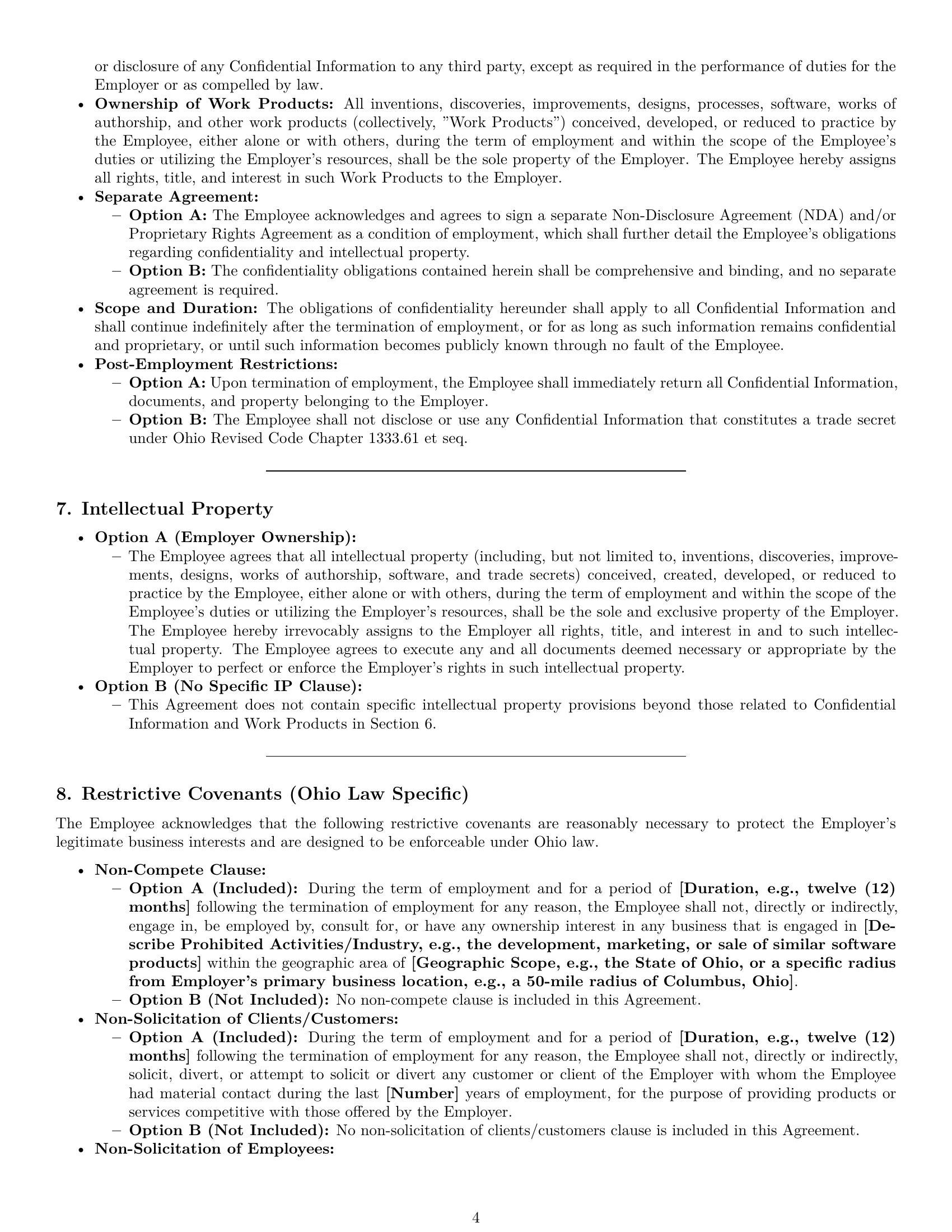Preview page 4 of Pro Ohio employment contract template