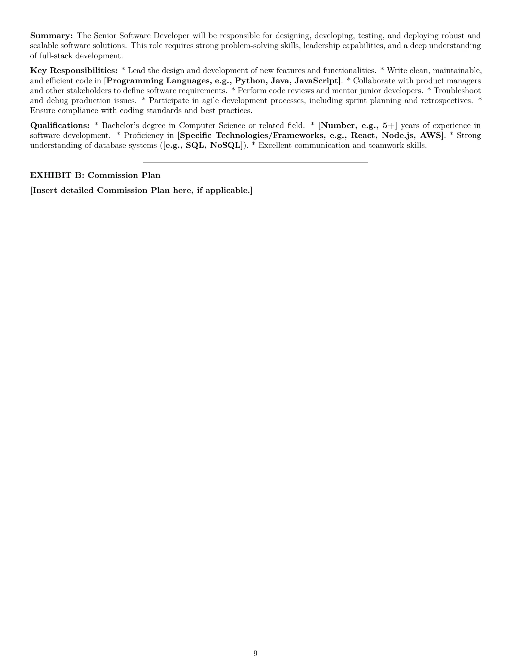 Preview page 9 of Pro Ohio employment contract template