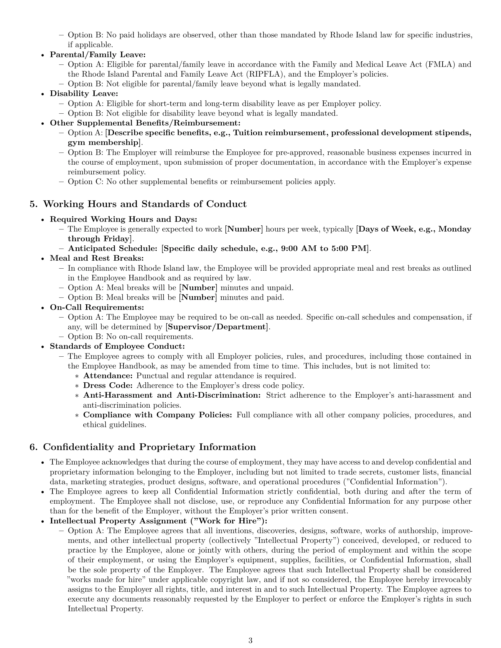 Preview page 3 of Pro Rhode Island employment contract template