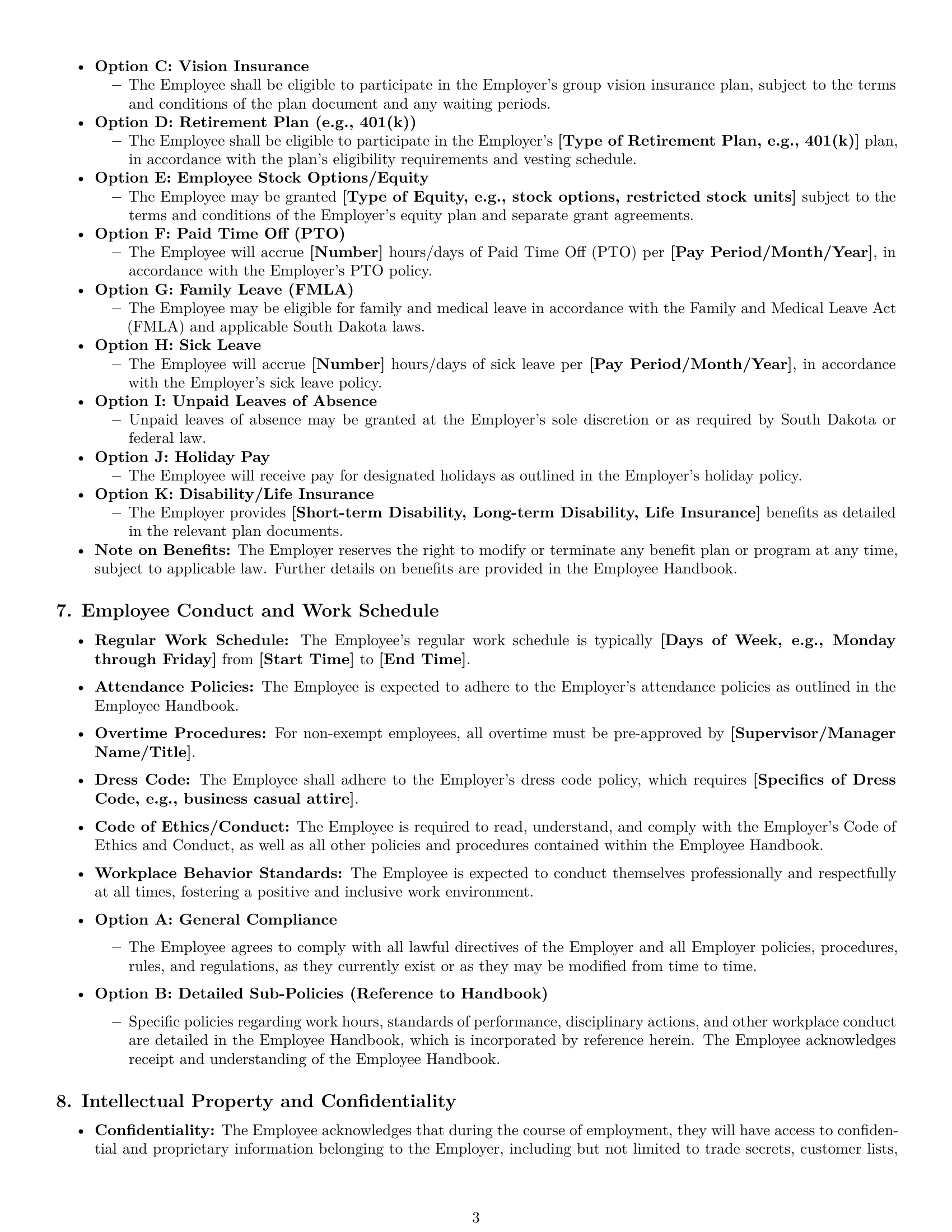 Preview page 3 of Pro South Dakota employment contract template
