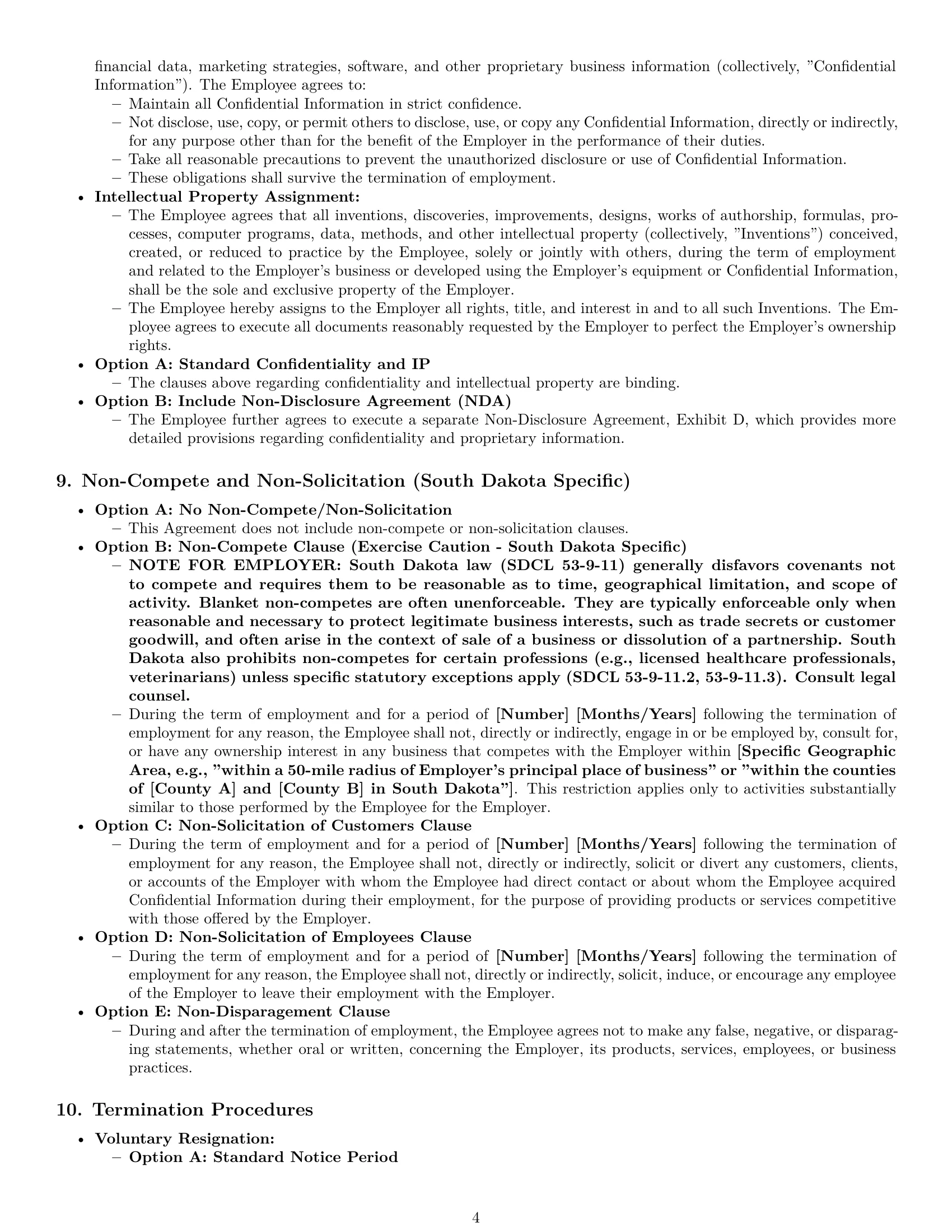 Preview page 4 of Pro South Dakota employment contract template
