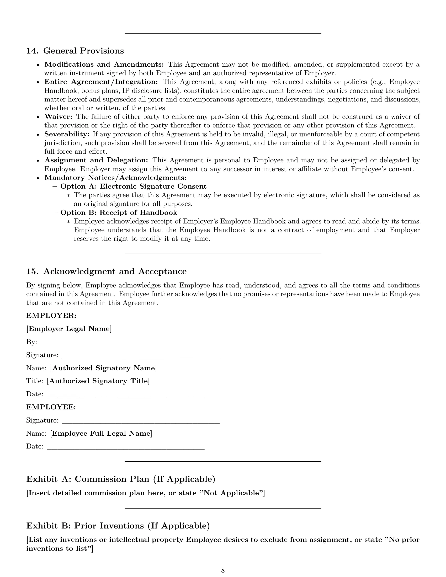 Preview page 8 of Pro Utah employment contract template