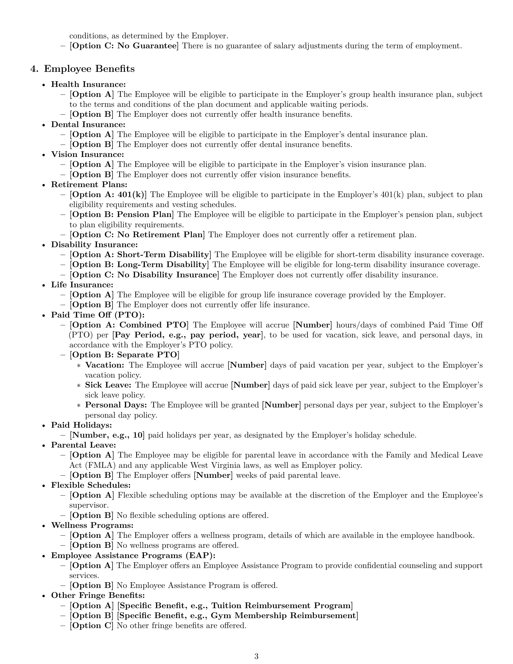 Preview page 3 of Pro West Virginia employment contract template