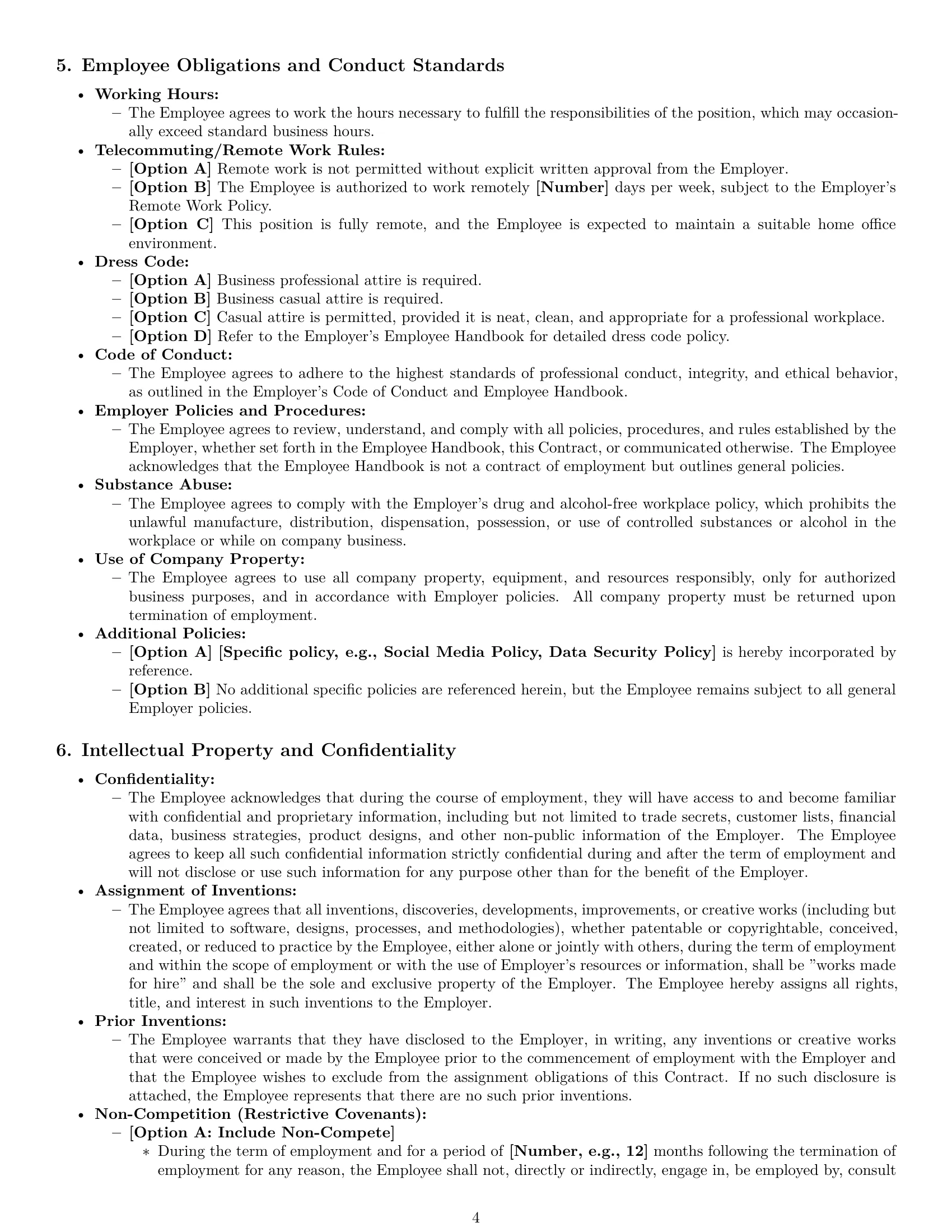 Preview page 4 of Pro West Virginia employment contract template