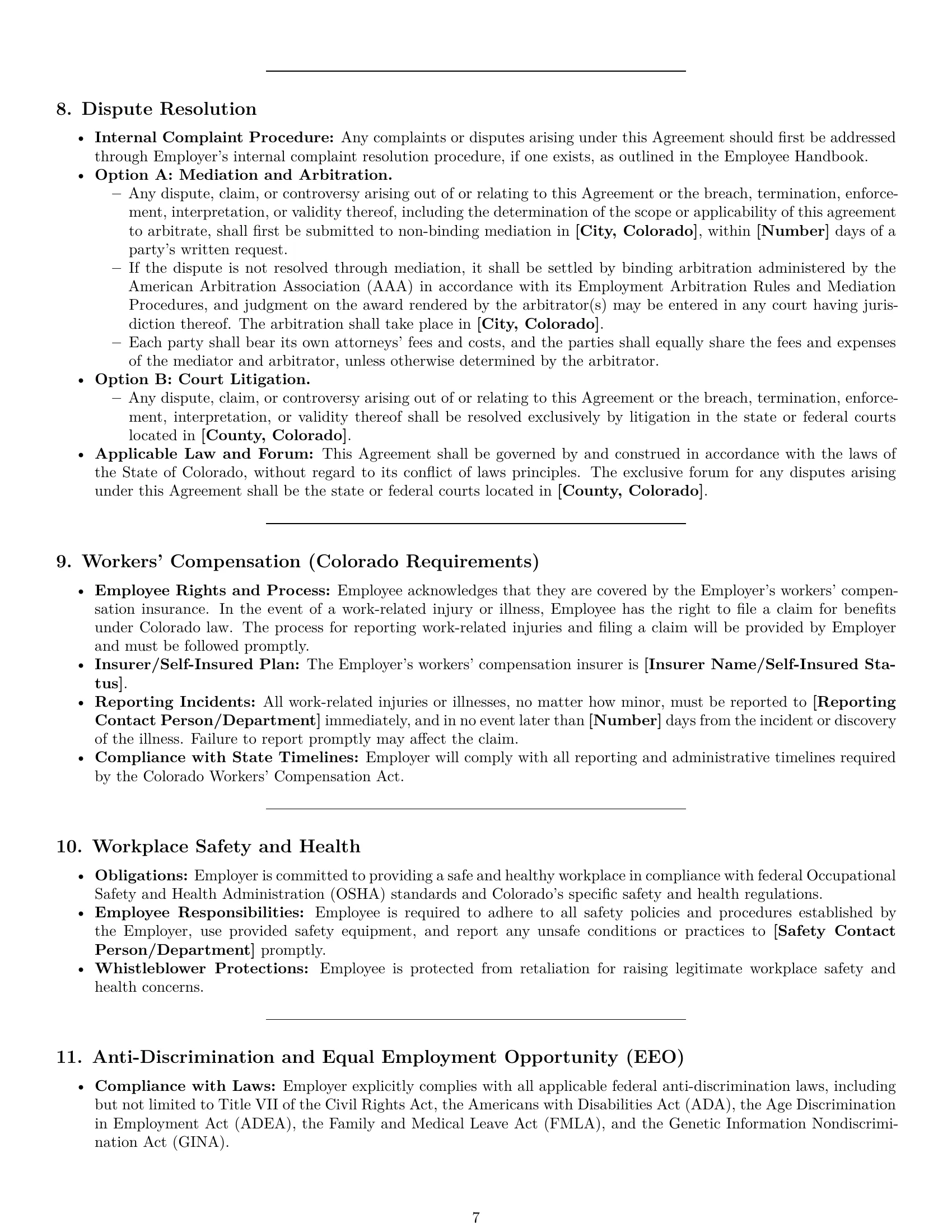 Preview page 7 of Pro Colorado employment contract template