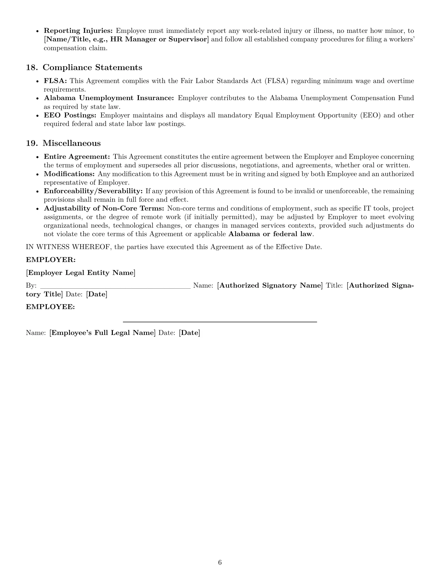 Preview page 6 of Pro Alabama IT assistant employment contract template