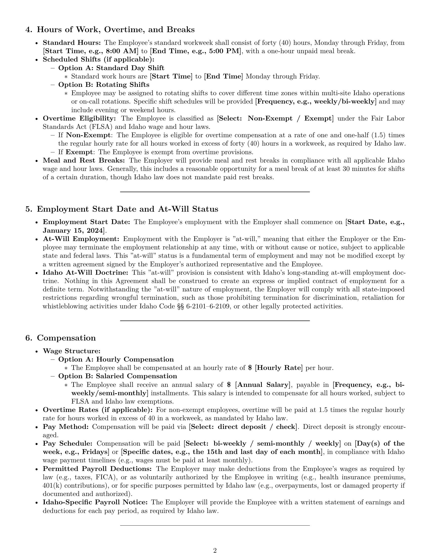 Preview page 2 of Pro Idaho IT assistant employment contract template
