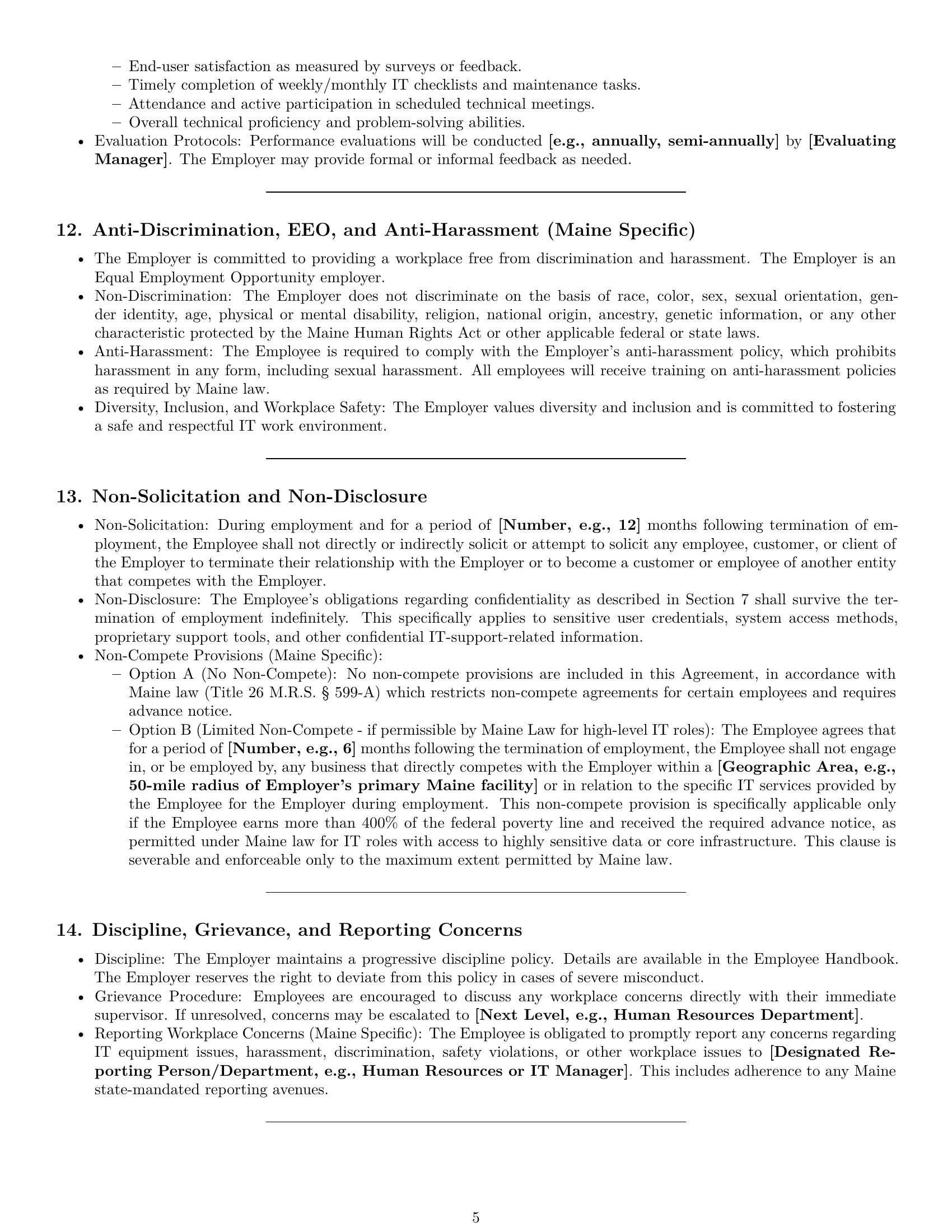 Preview page 5 of Pro Maine IT assistant employment contract template