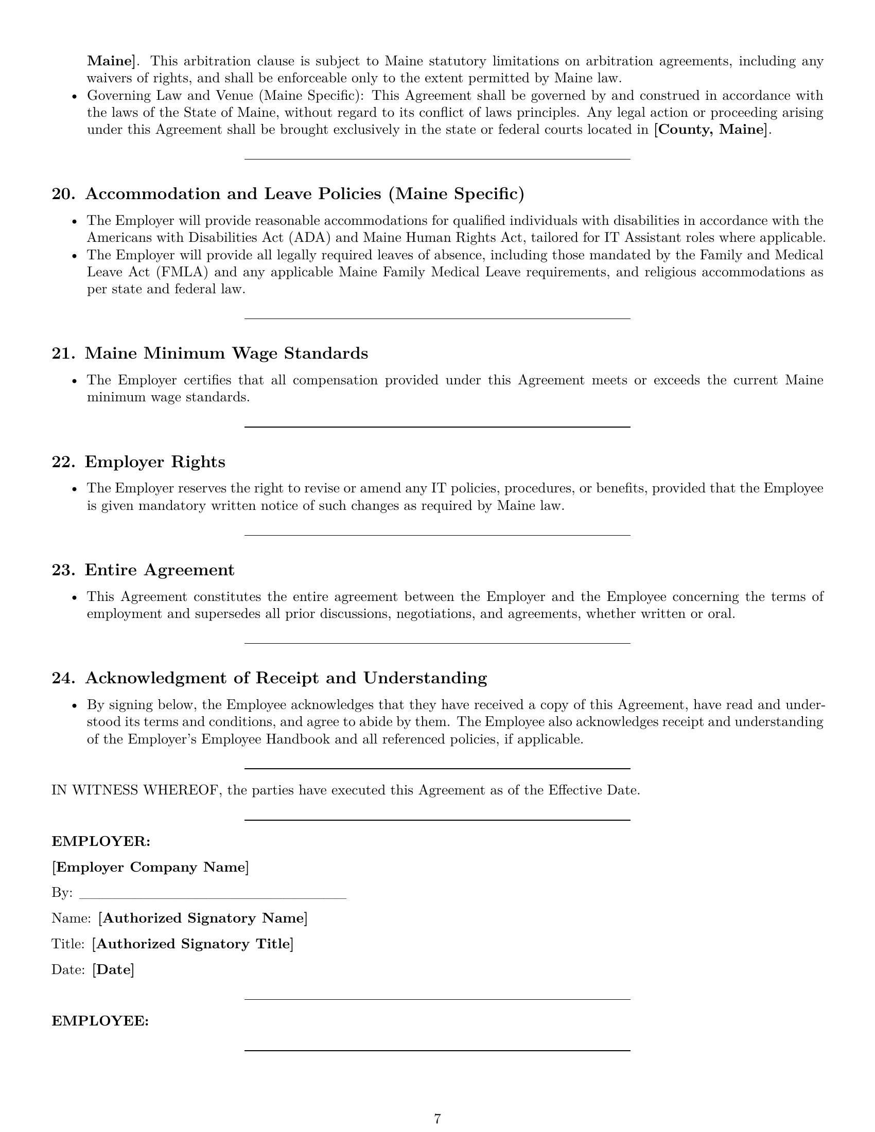 Preview page 7 of Pro Maine IT assistant employment contract template