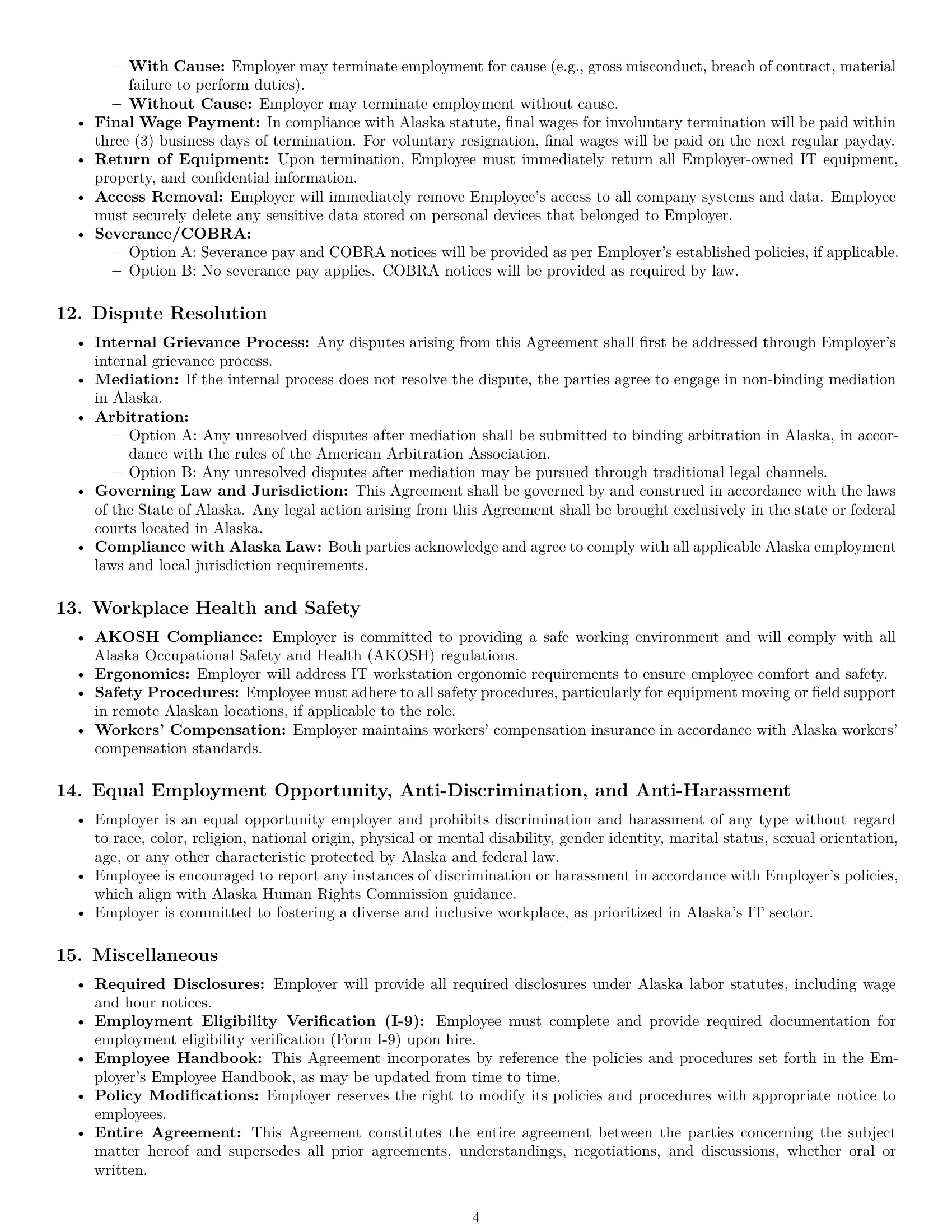 Preview page 4 of Pro Alaska IT assistant employment contract template