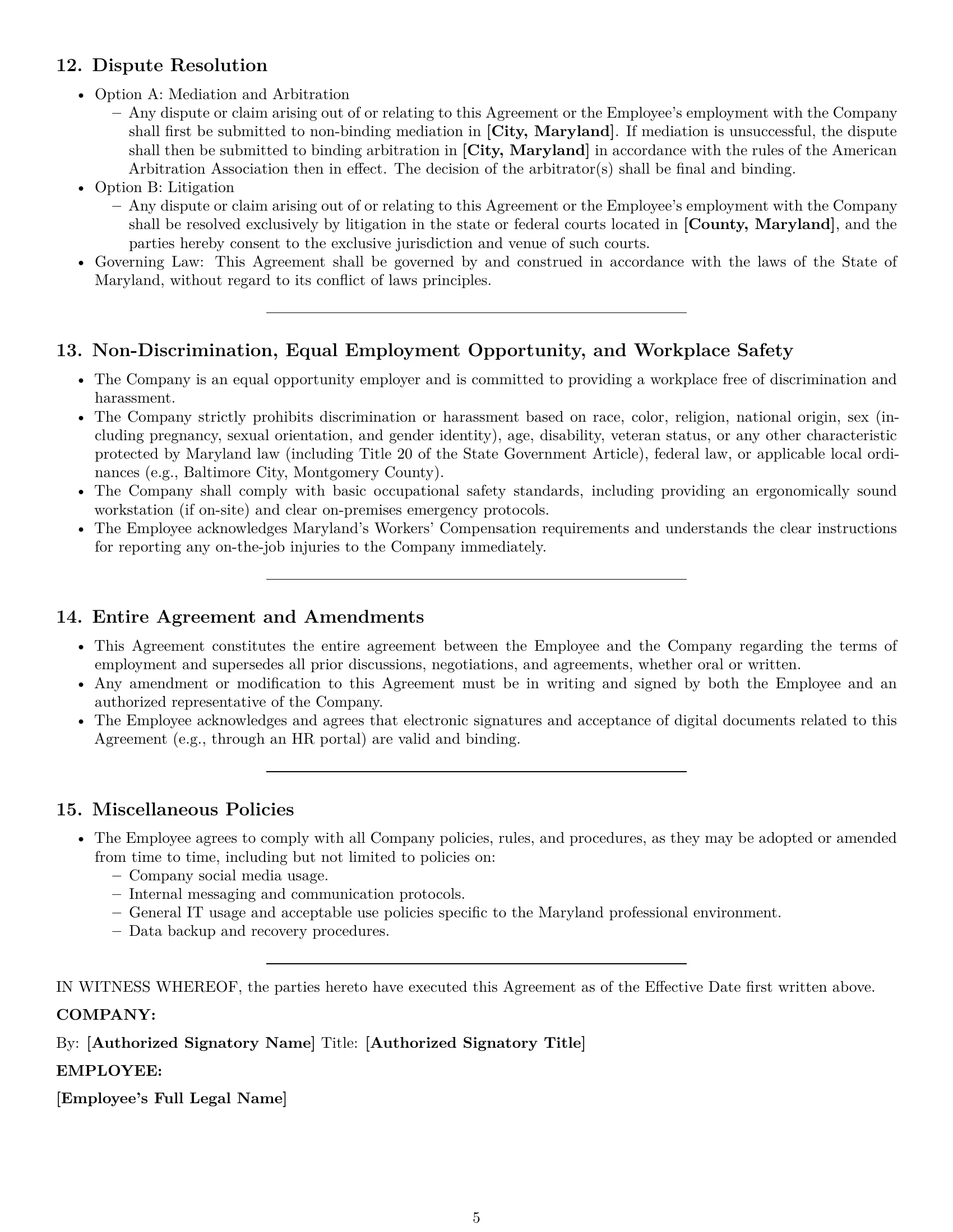 Preview page 5 of Pro Maryland IT assistant employment contract template