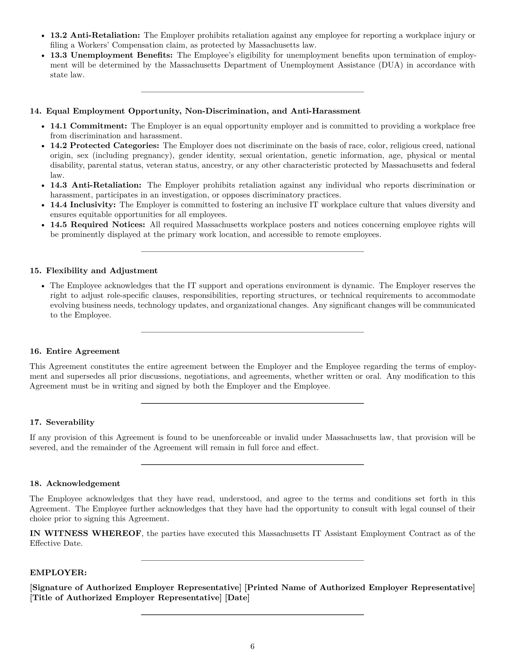 Preview page 6 of Pro Massachusetts IT assistant employment contract template