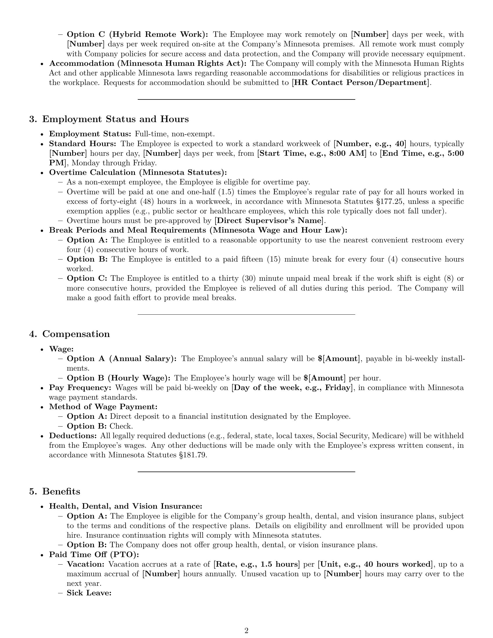 Preview page 2 of Pro Minnesota IT assistant employment contract template