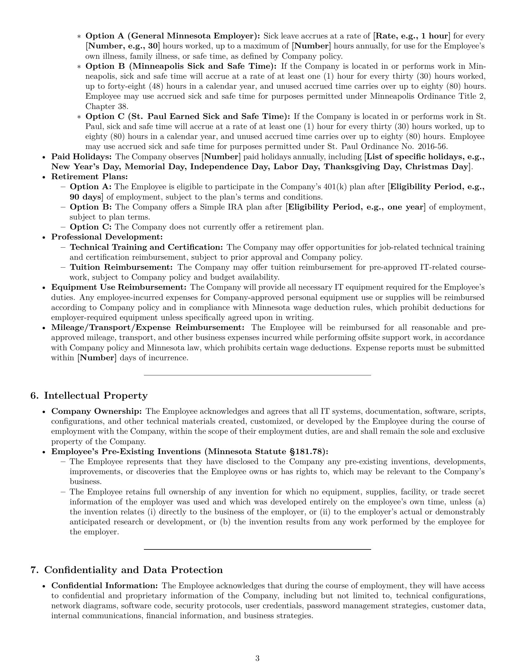 Preview page 3 of Pro Minnesota IT assistant employment contract template