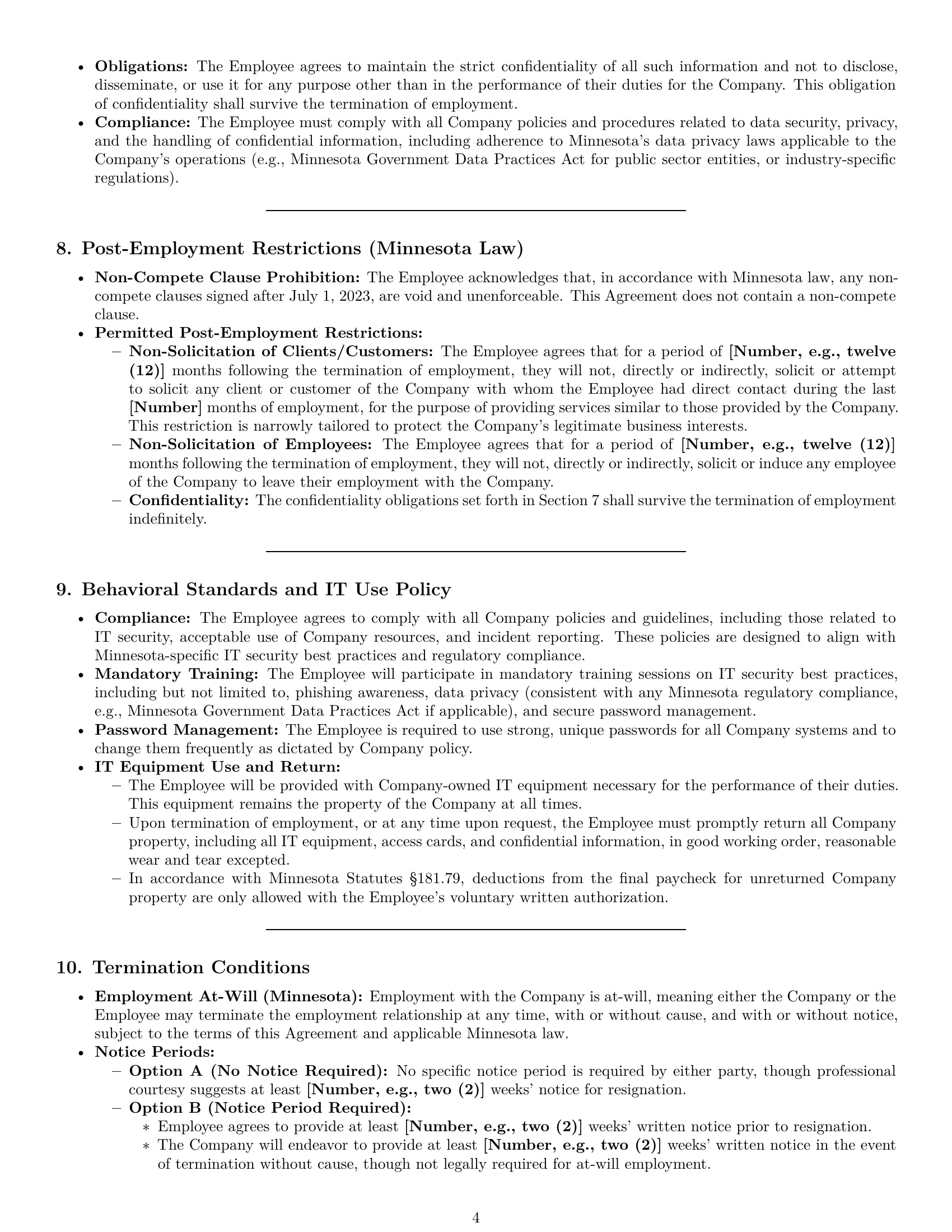 Preview page 4 of Pro Minnesota IT assistant employment contract template