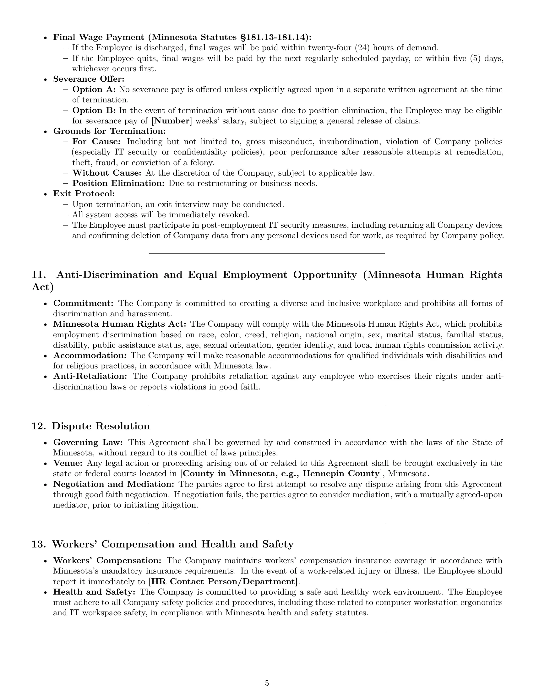 Preview page 5 of Pro Minnesota IT assistant employment contract template