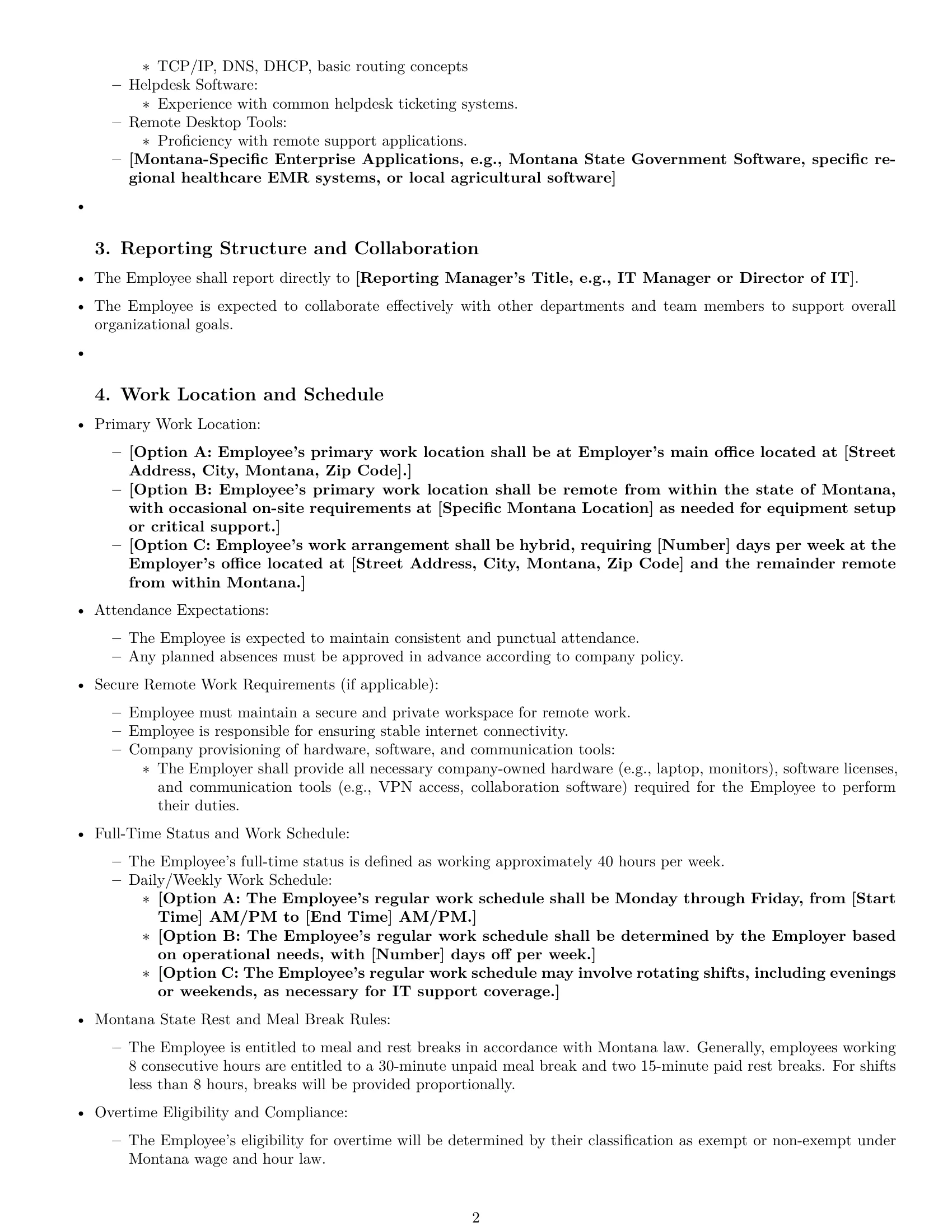 Preview page 2 of Pro Montana IT assistant employment contract template