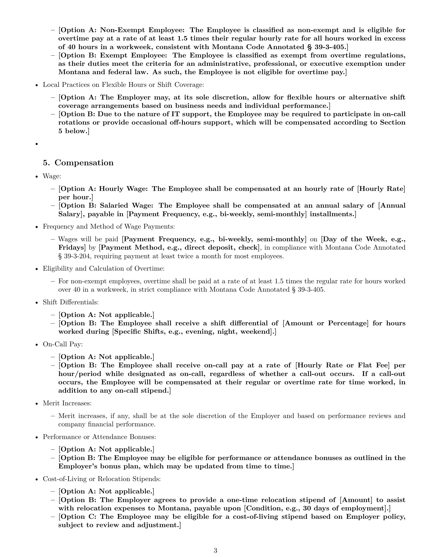Preview page 3 of Pro Montana IT assistant employment contract template