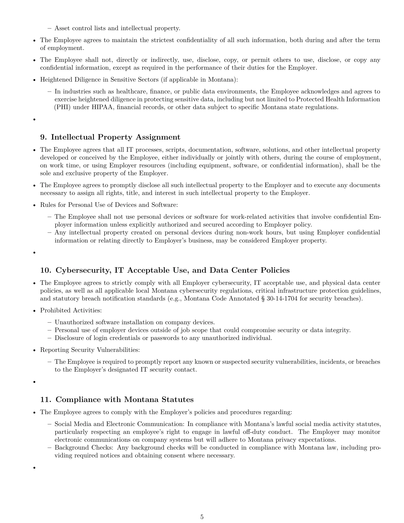Preview page 5 of Pro Montana IT assistant employment contract template