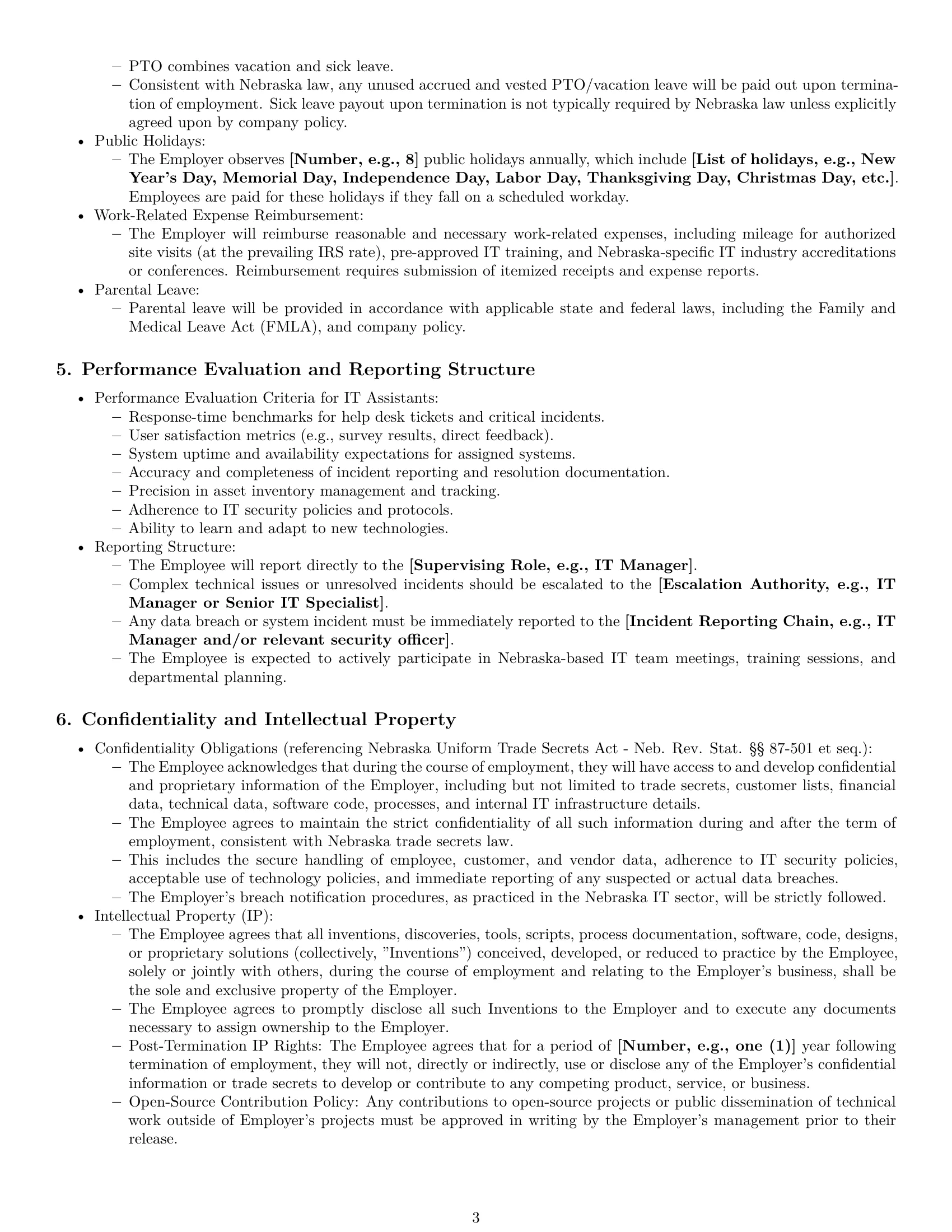 Preview page 3 of Pro Nebraska IT assistant employment contract template
