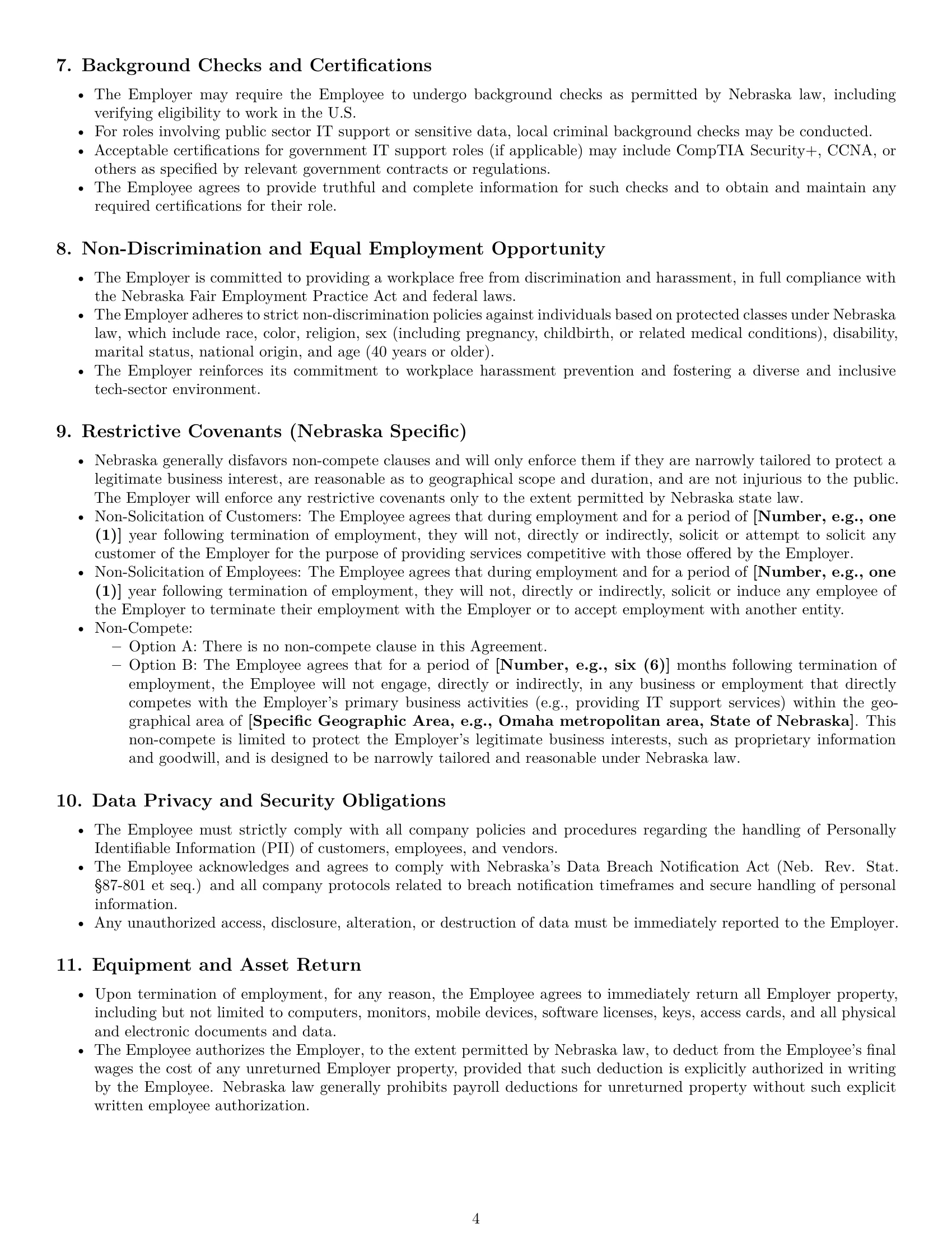 Preview page 4 of Pro Nebraska IT assistant employment contract template
