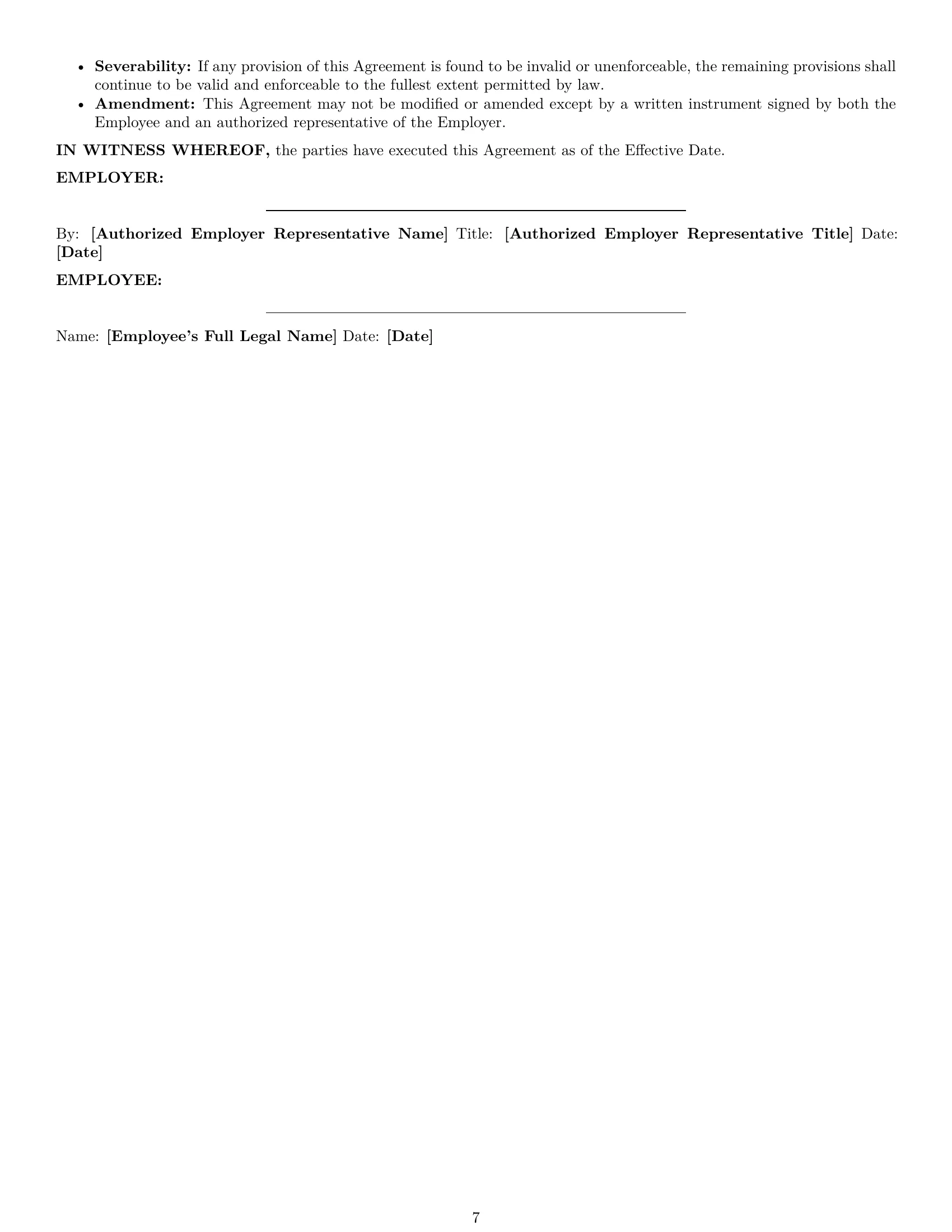 Preview page 7 of Pro New Hampshire IT assistant employment contract template