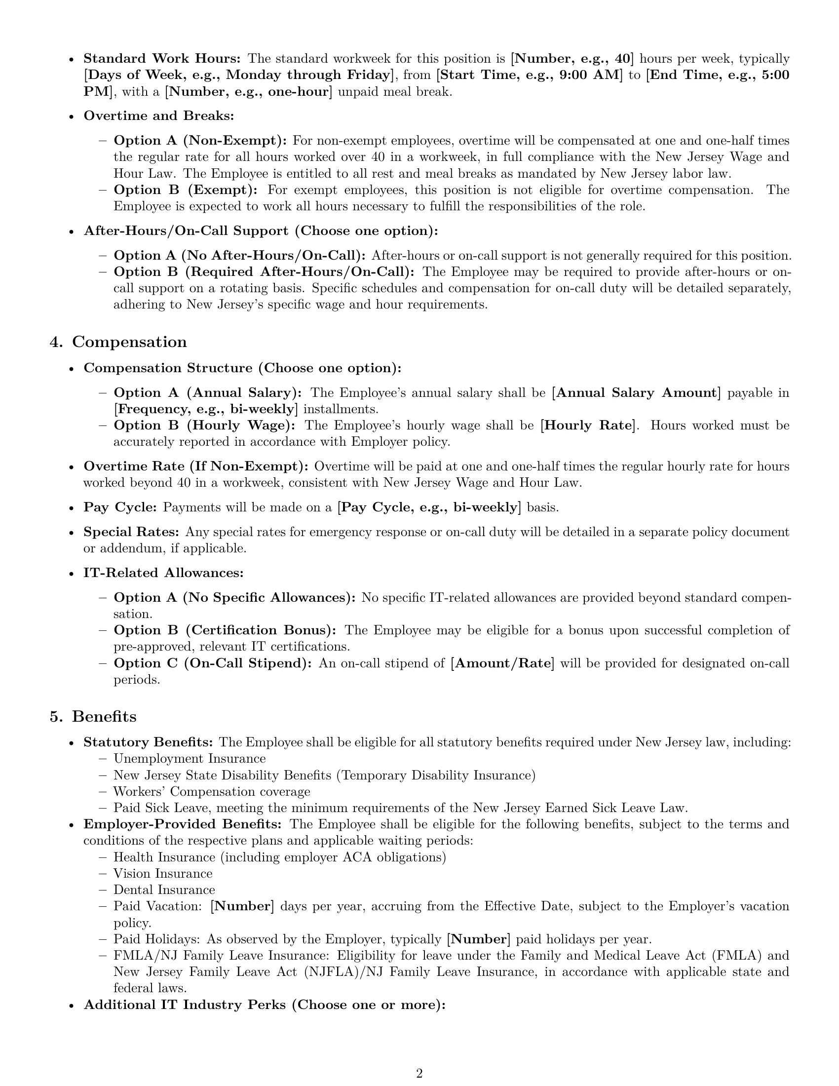 Preview page 2 of Pro New Jersey IT assistant employment contract template