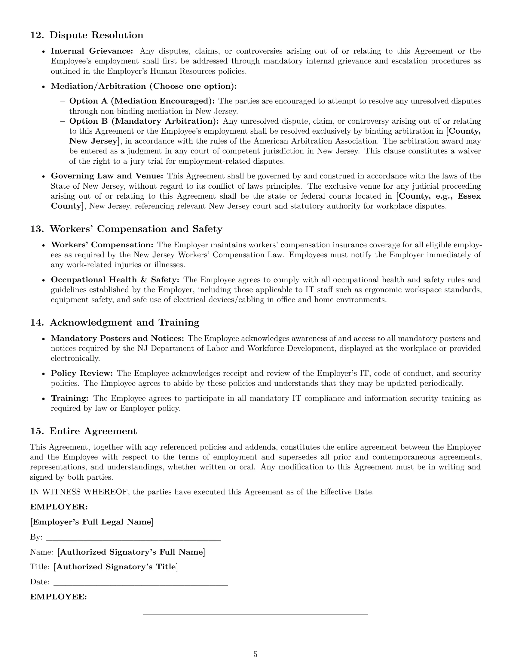 Preview page 5 of Pro New Jersey IT assistant employment contract template