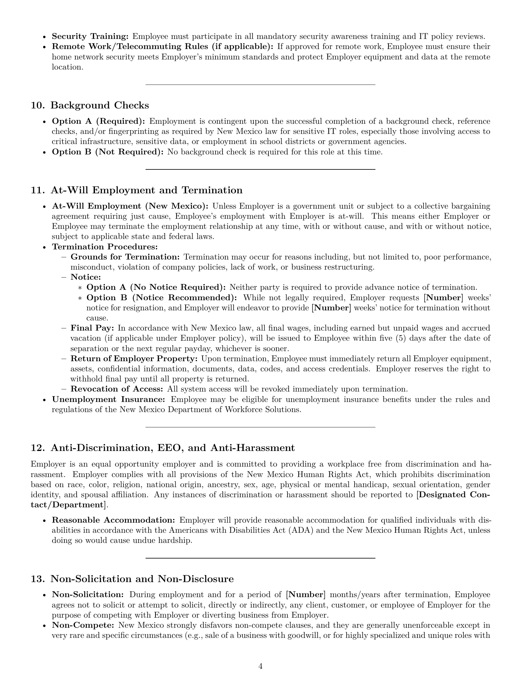 Preview page 4 of Pro New Mexico IT assistant employment contract template