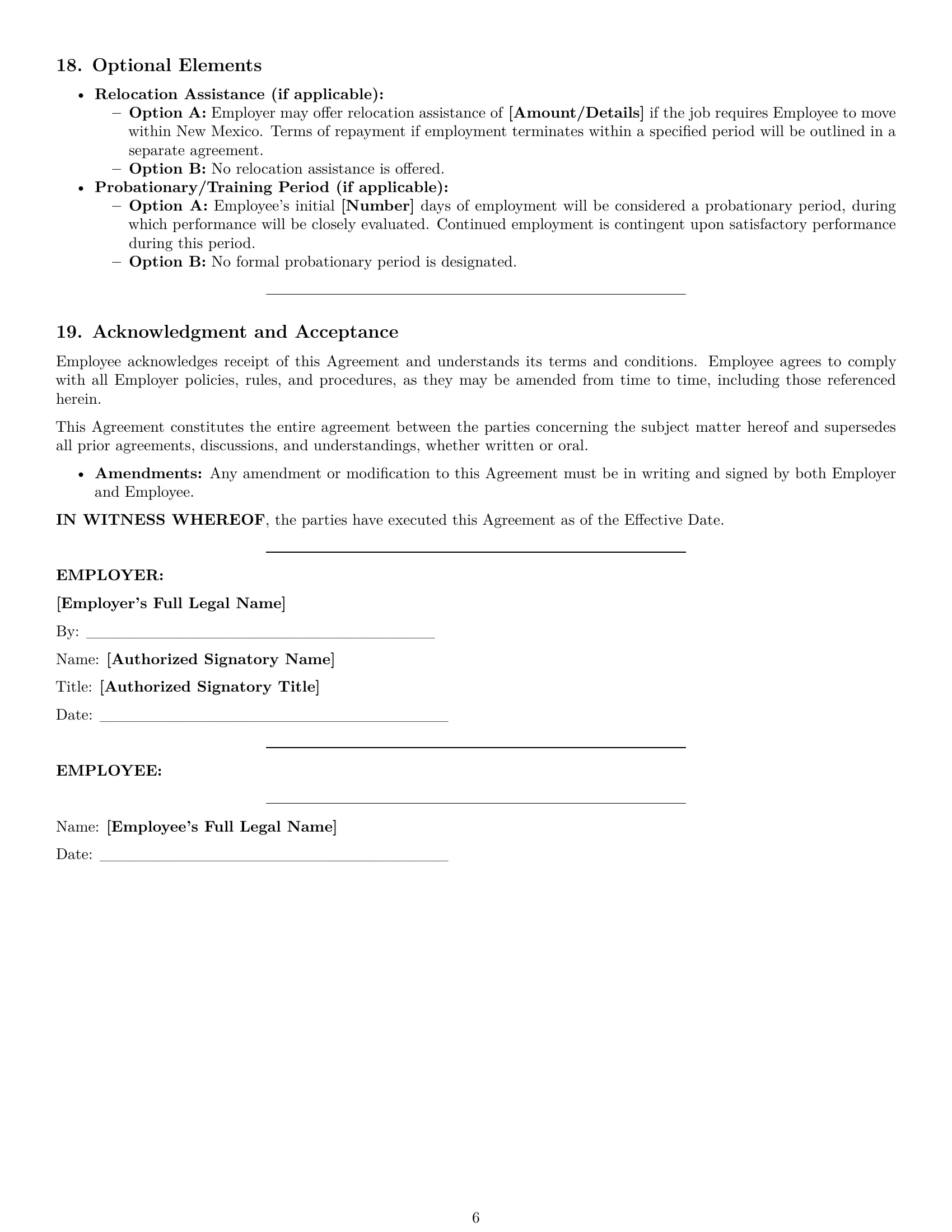 Preview page 6 of Pro New Mexico IT assistant employment contract template