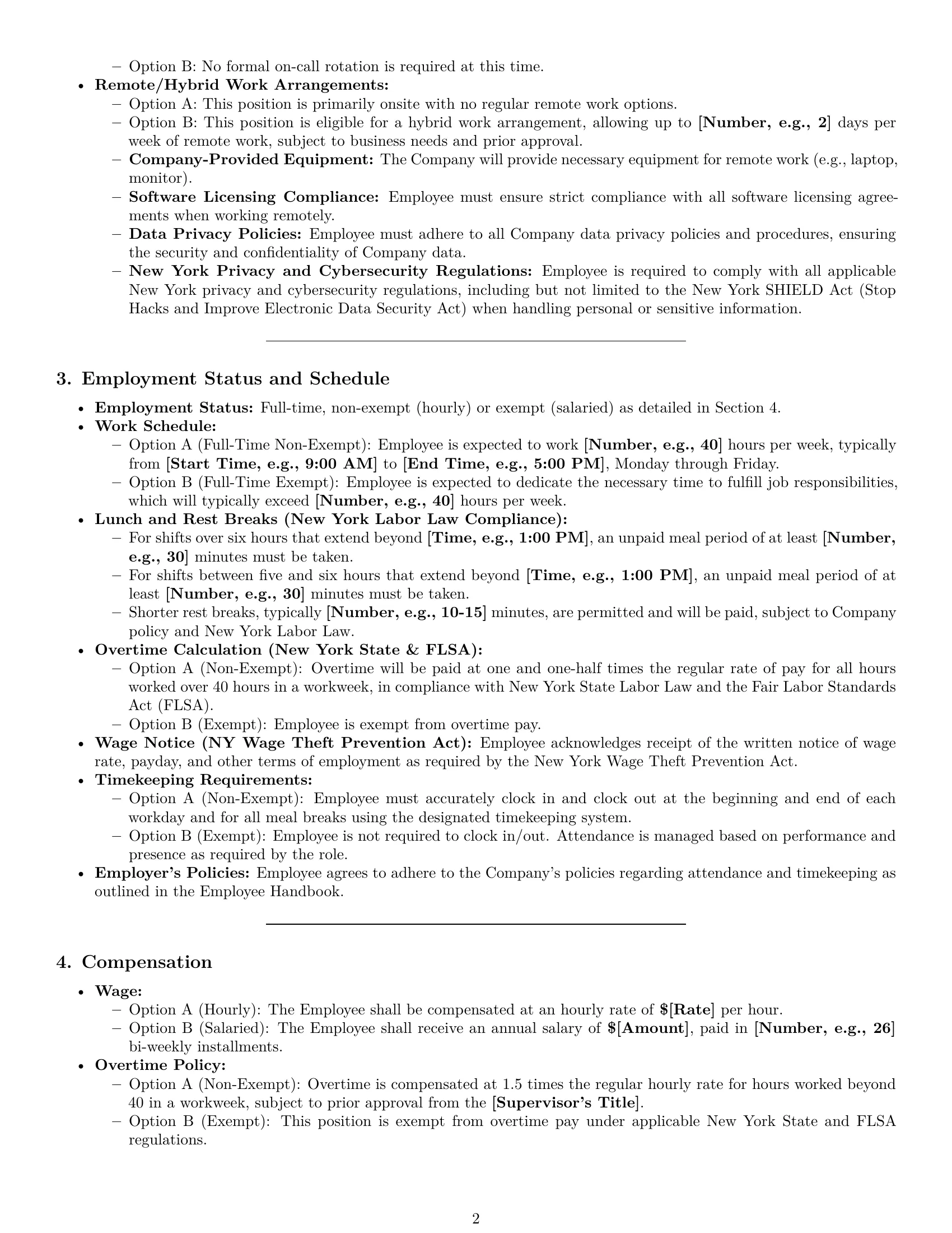 Preview page 2 of Pro New York IT assistant employment contract template