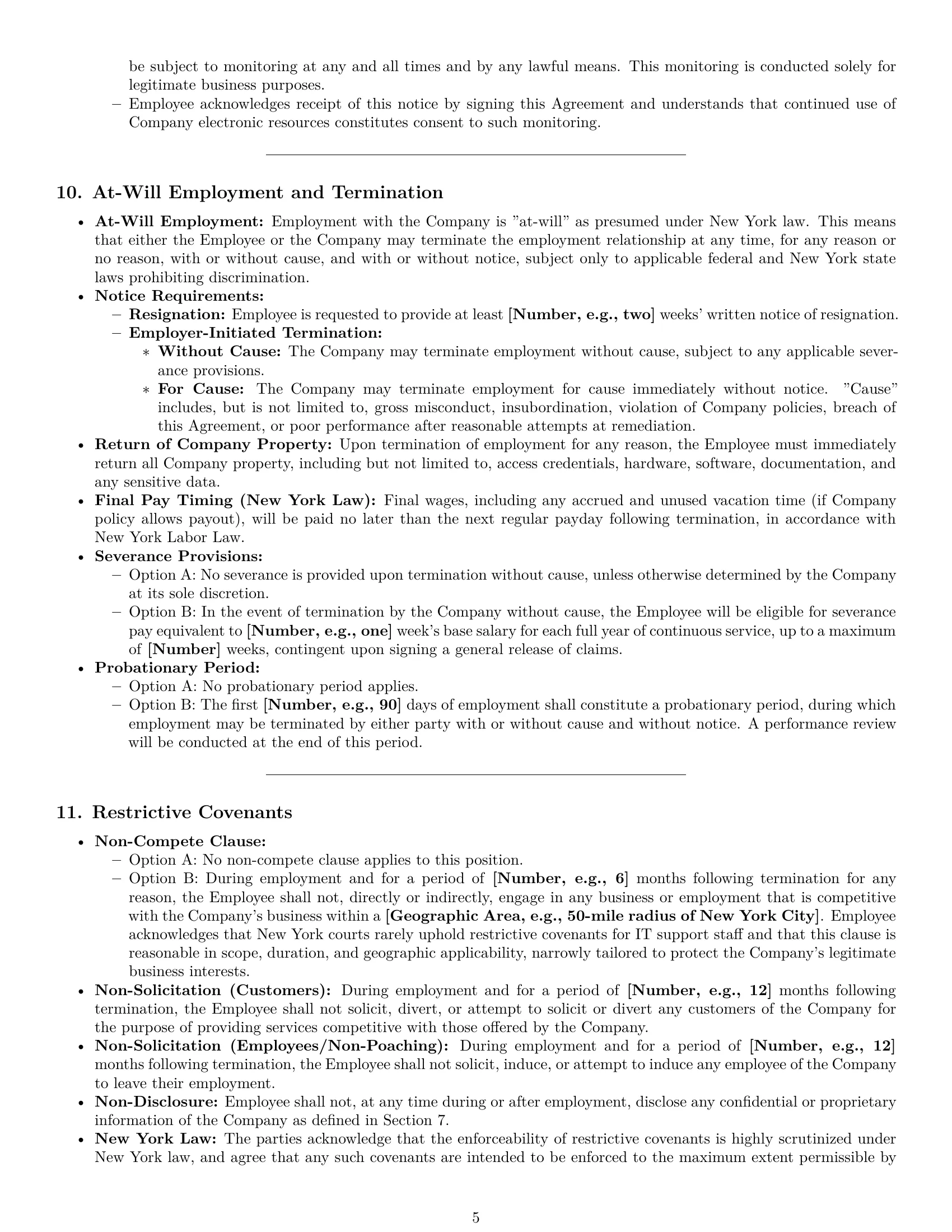 Preview page 5 of Pro New York IT assistant employment contract template