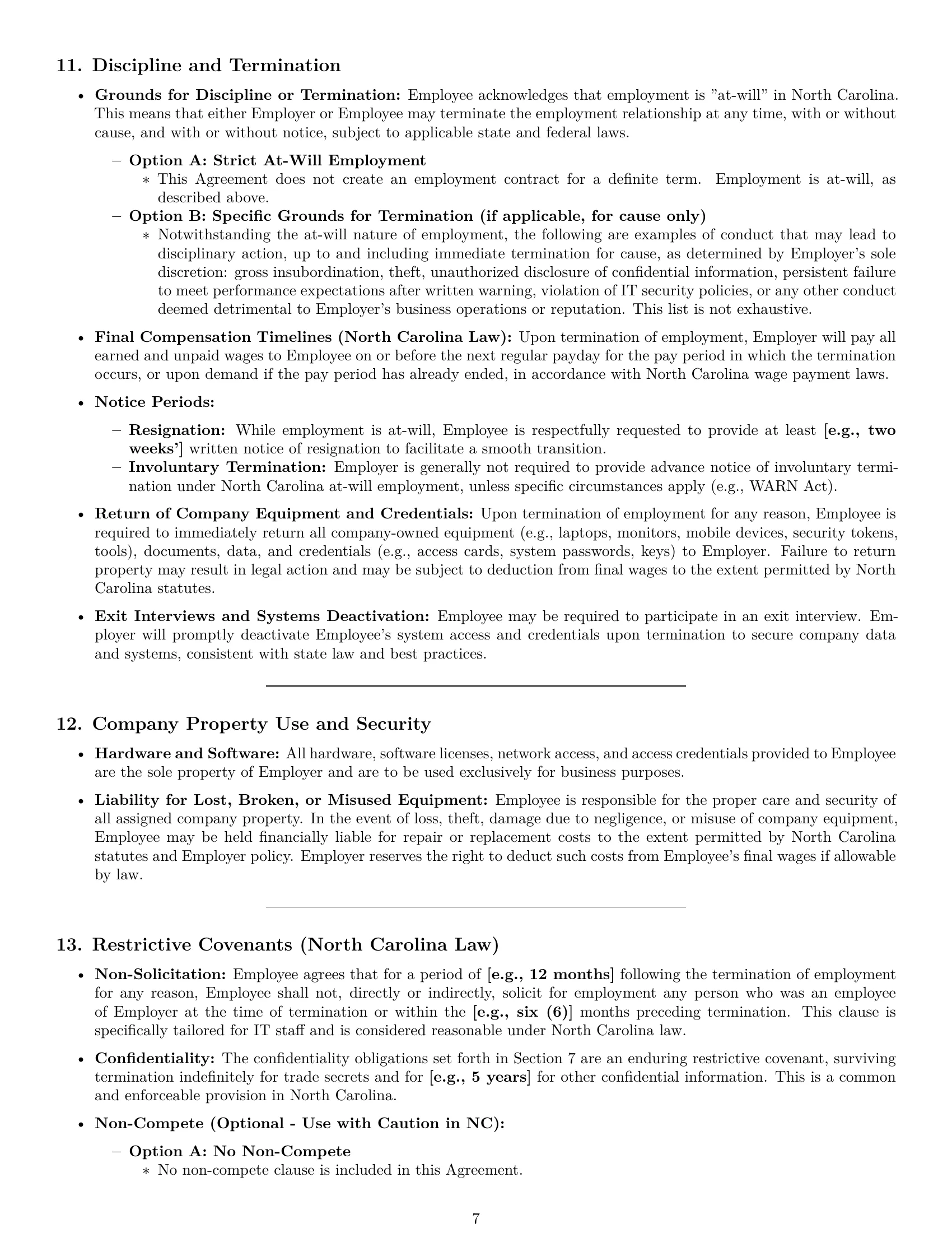 Preview page 7 of Pro North Carolina IT assistant employment contract template