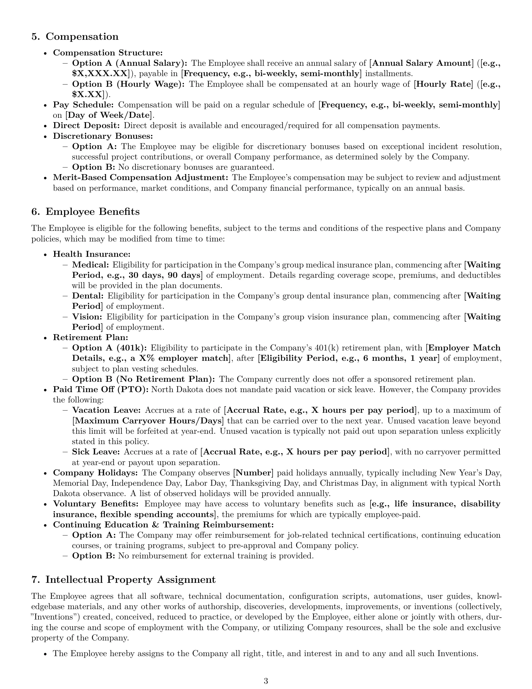 Preview page 3 of Pro North Dakota IT assistant employment contract template