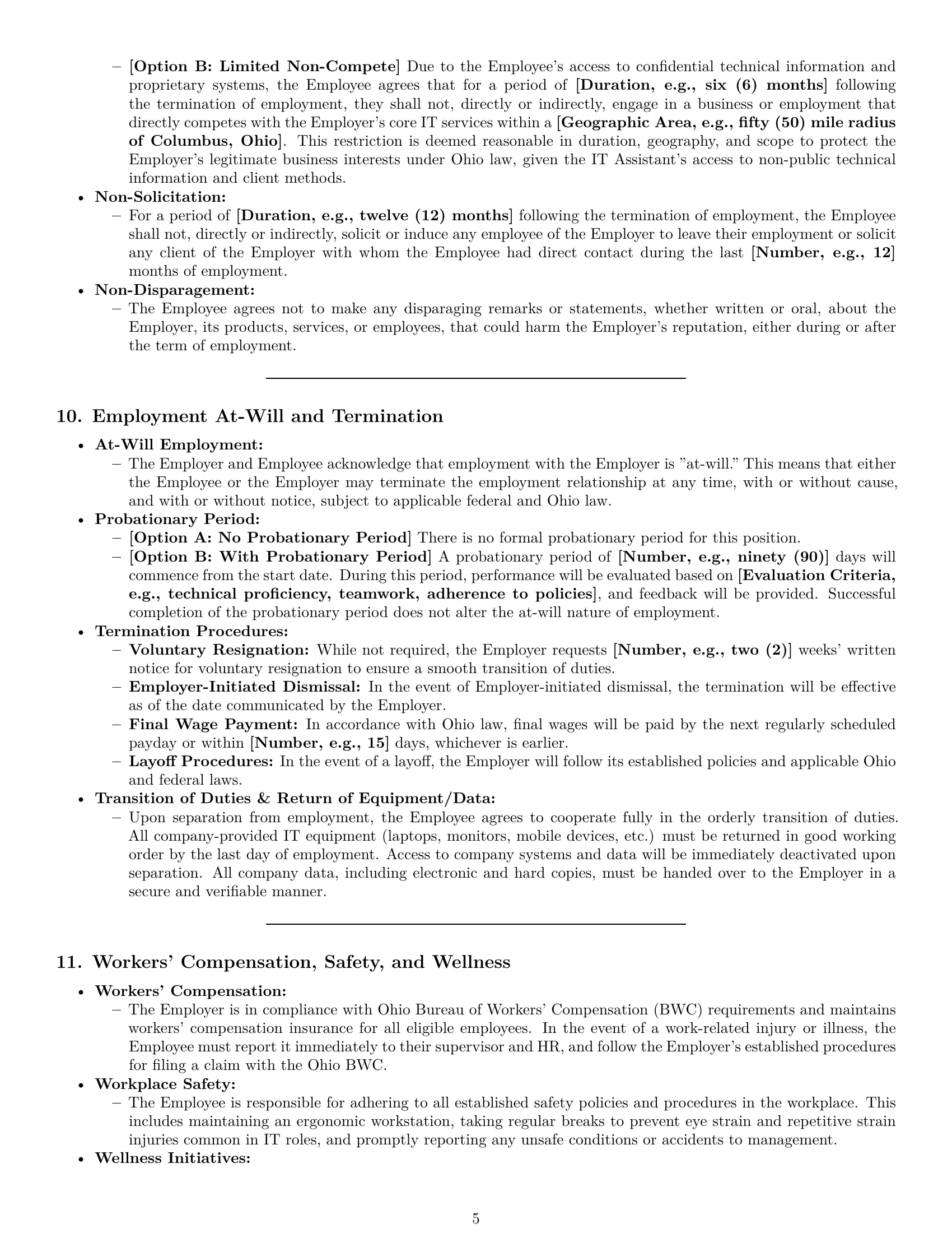 Preview page 5 of Pro Ohio IT assistant employment contract template
