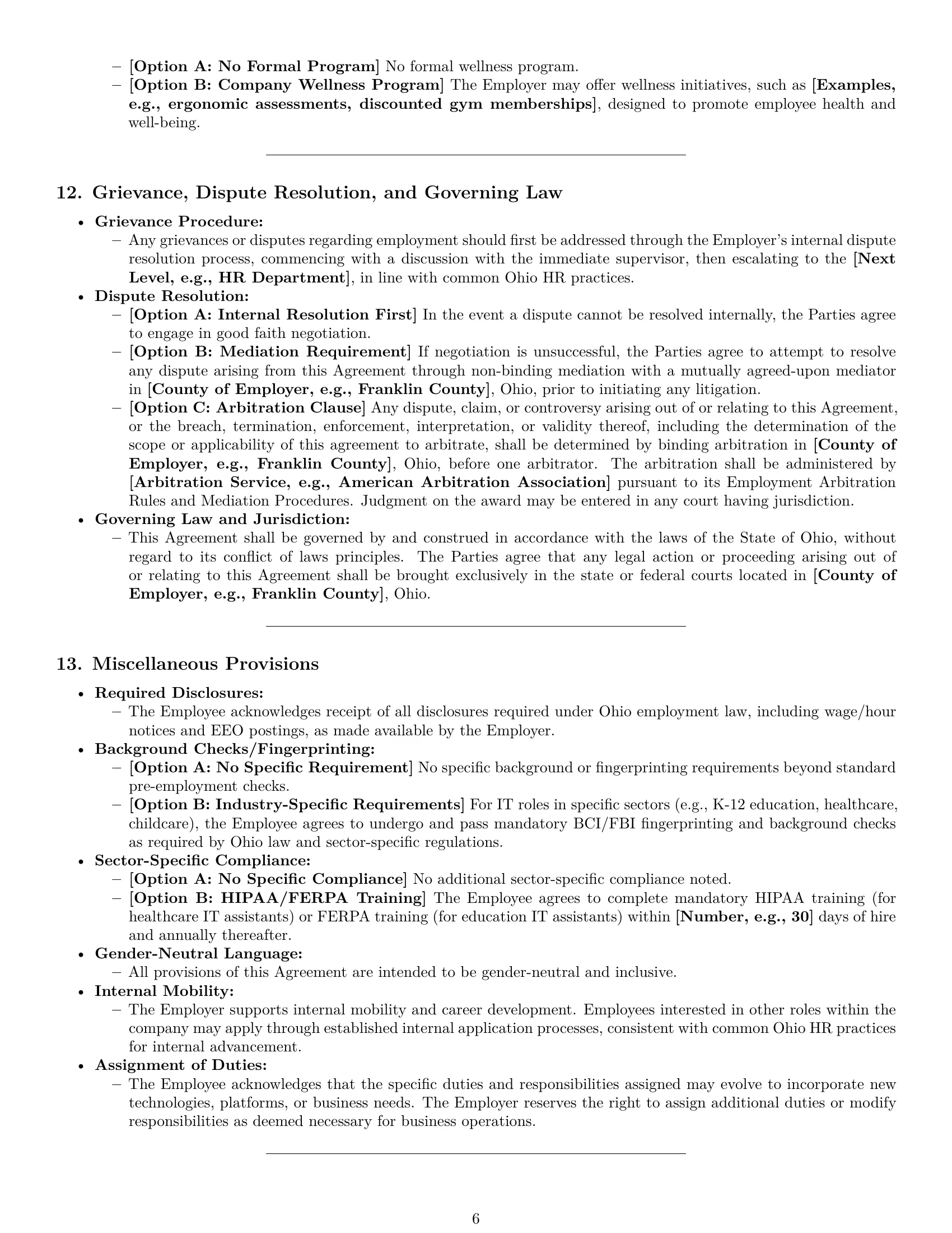 Preview page 6 of Pro Ohio IT assistant employment contract template