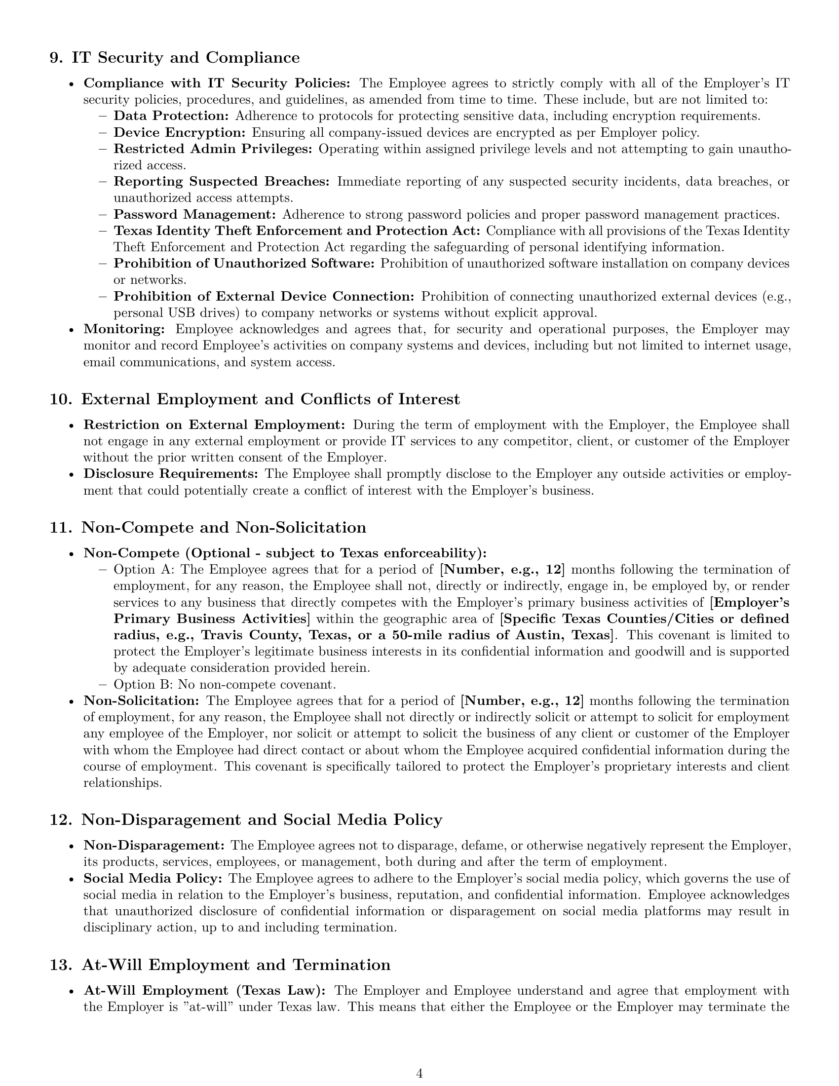 Preview page 4 of Pro Texas IT assistant employment contract template