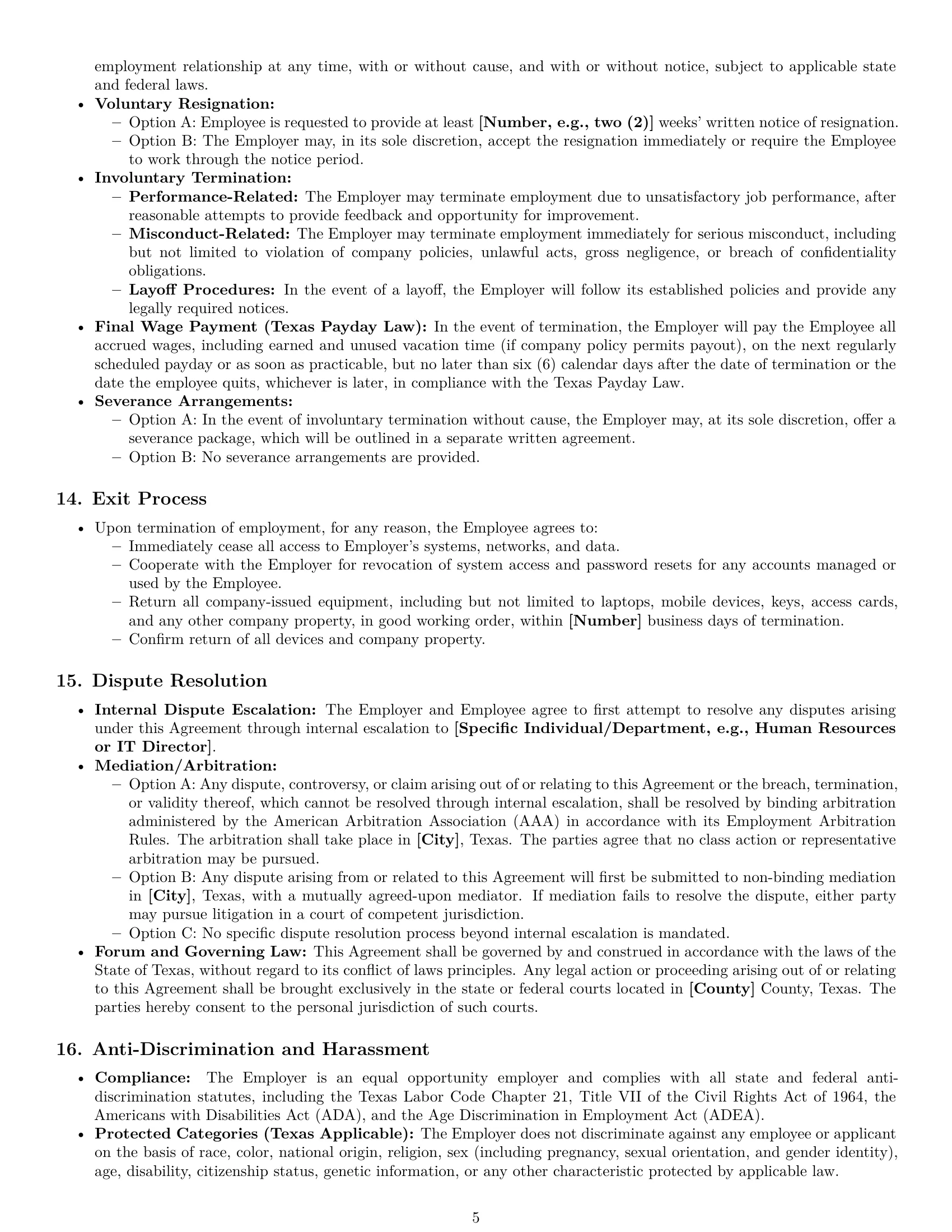 Preview page 5 of Pro Texas IT assistant employment contract template
