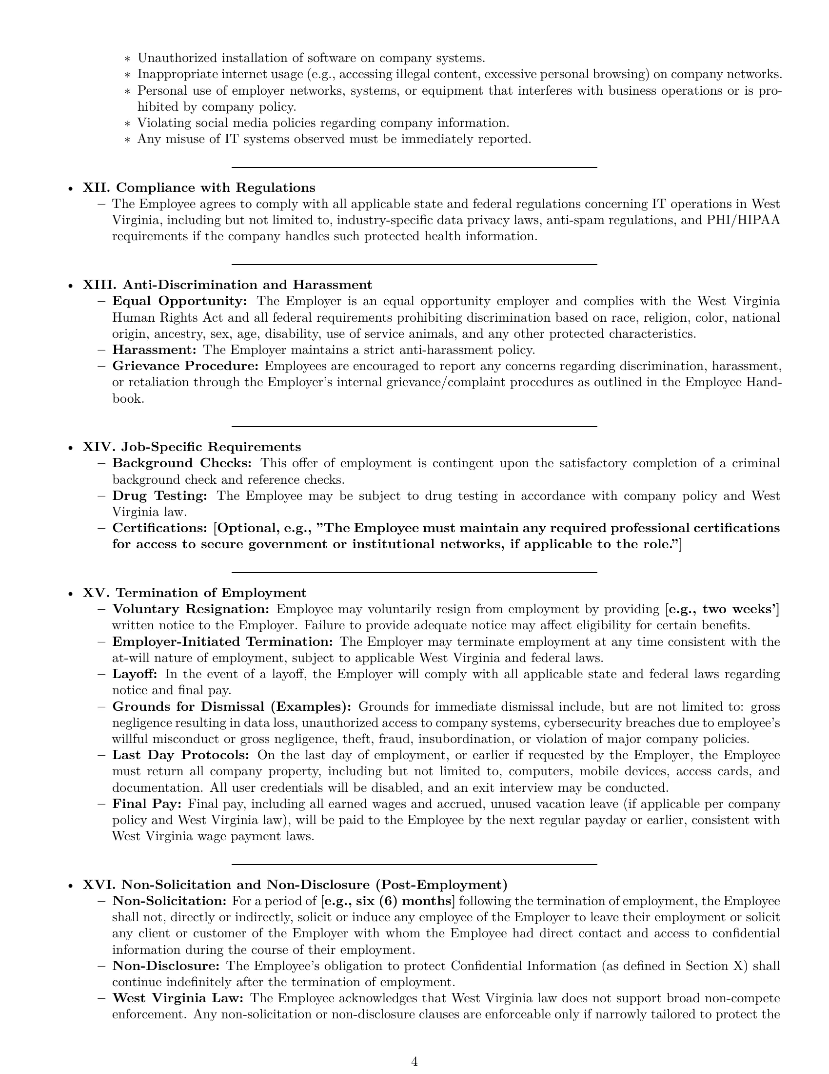 Preview page 4 of Pro West Virginia IT assistant employment contract template