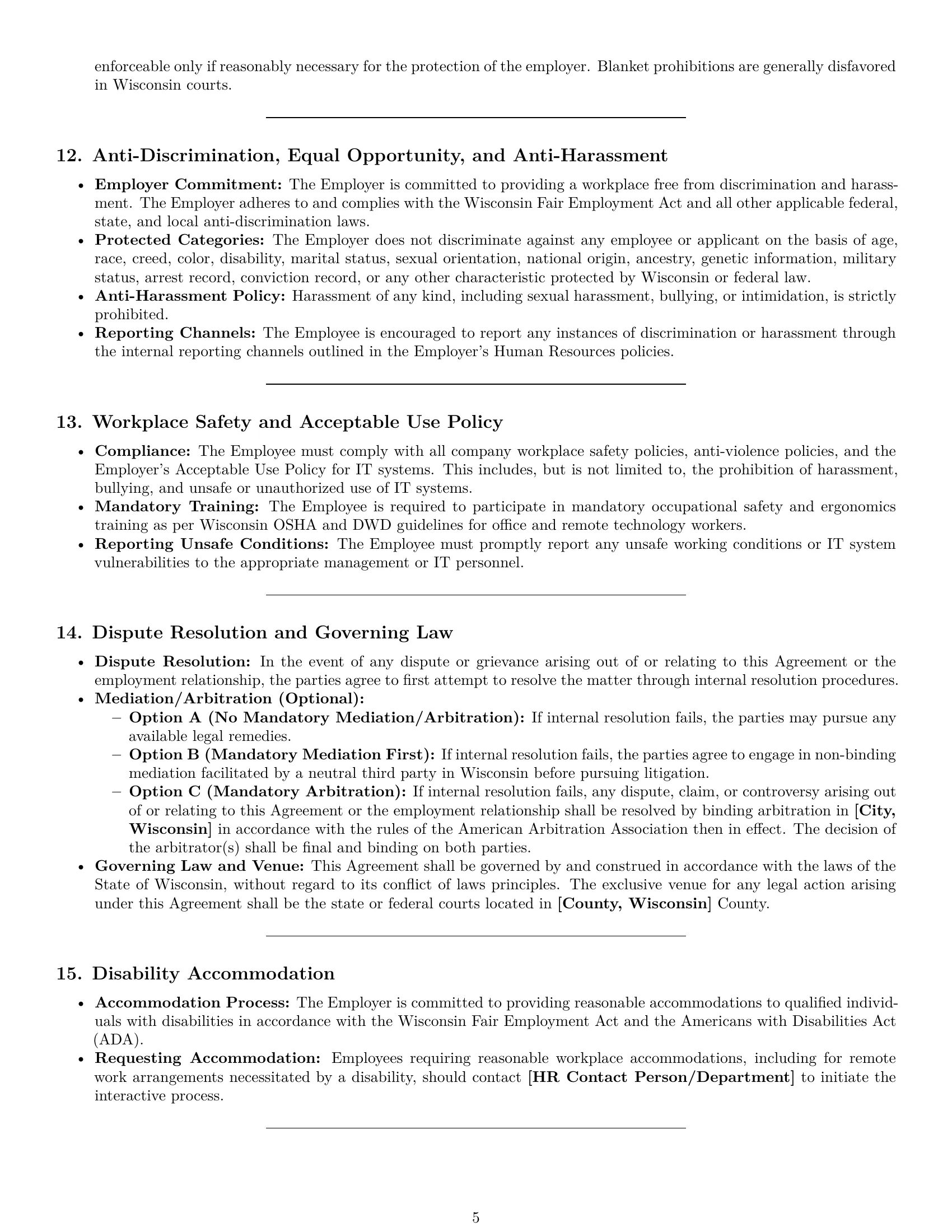 Preview page 5 of Pro Wisconsin IT assistant employment contract template