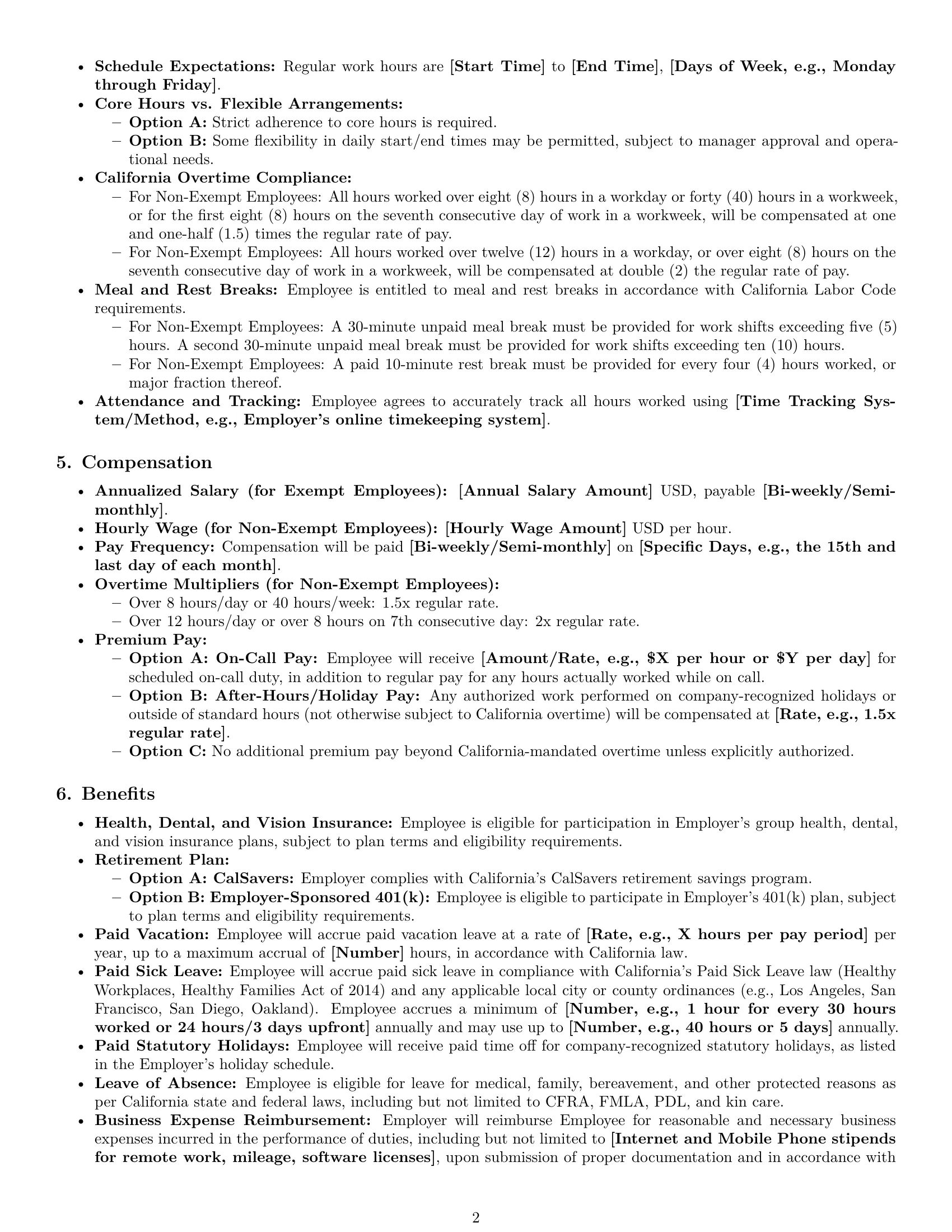 Preview page 2 of Pro California IT assistant employment contract template